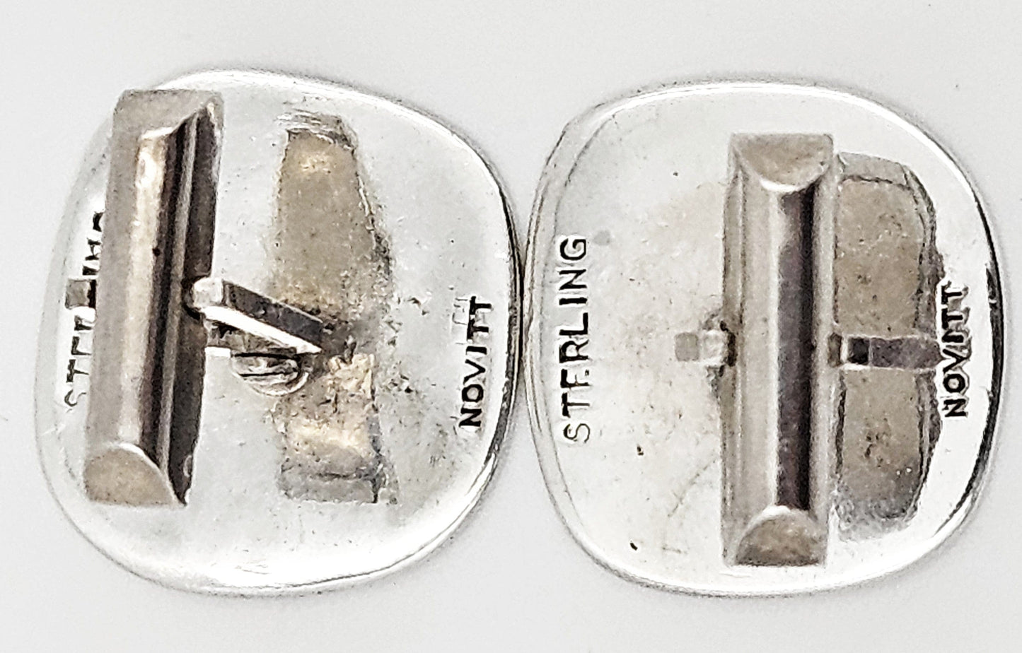 Novitt Denmark Jewelry Danish Designer Novitt Abstract Mod Sterling Cufflinks Circa 1960s RARE