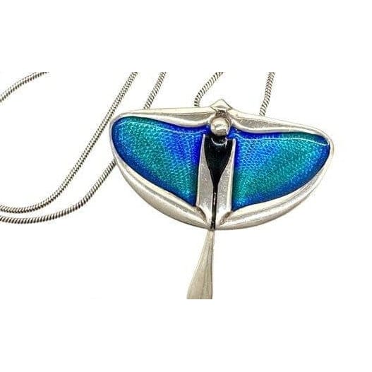 Pat Cheney Jewelry Scottish Pat Cheney MG Sterling & Enamel Art Deco Brooch/Pendant Necklace