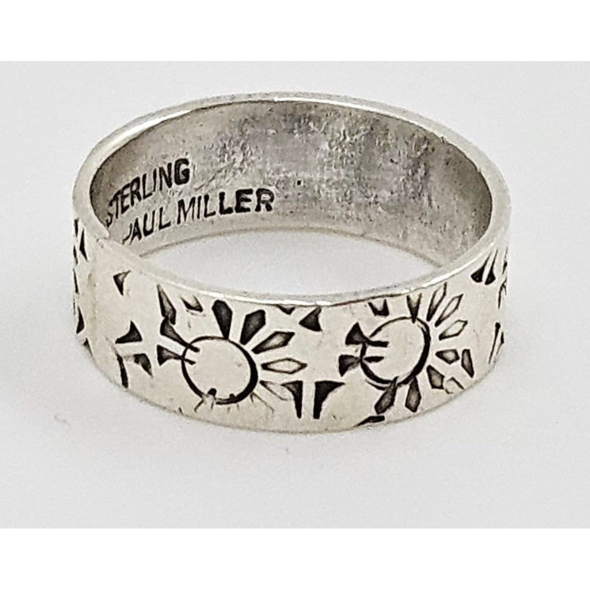 Paul Miller Jewelry Designer Paul Miller Sterling Silver Abstract Modernist Sun Ring Circa 1950&