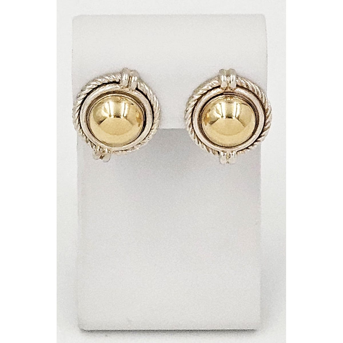 Peter Brams Designs Jewelry Peter Brams Designs Sterling & 14k Gold Large 3D Dome Earrings Circa 1980s