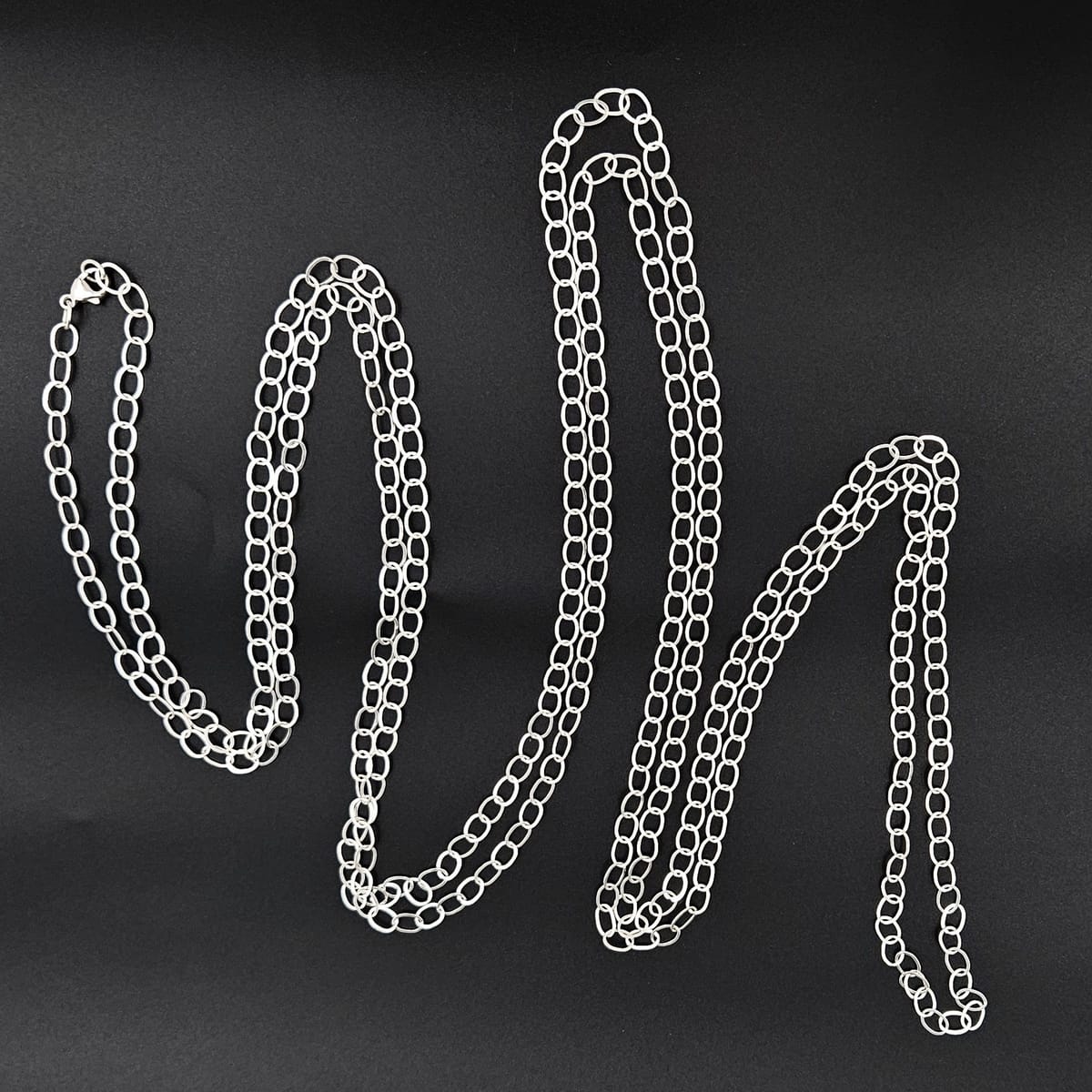 Pierre Cardin Jewelry Designer Pierre Cardin 4 Feet Long Sterling Silver Necklace Circa 1960&