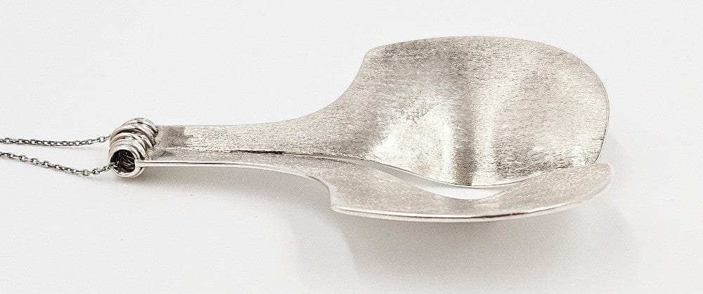 Prele Sterling Jewelry Artisan Signed Sterling Silver Unisex Abstract Modernist XL Pendant Necklace