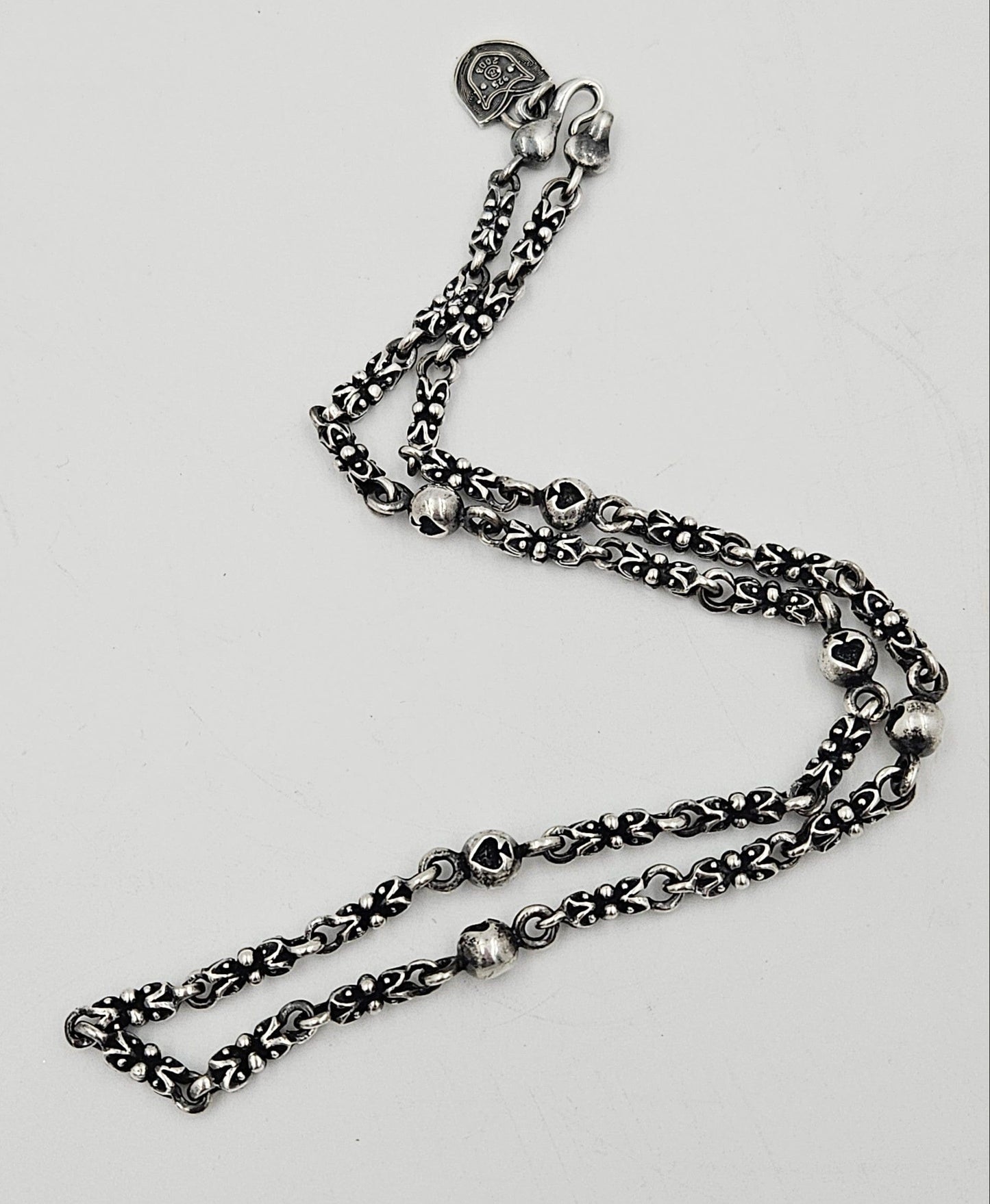 Primal Sterling Jewelry Designer Primal Silver Co Hefty Sterling Brutalist Spades Unisex Necklace 2008