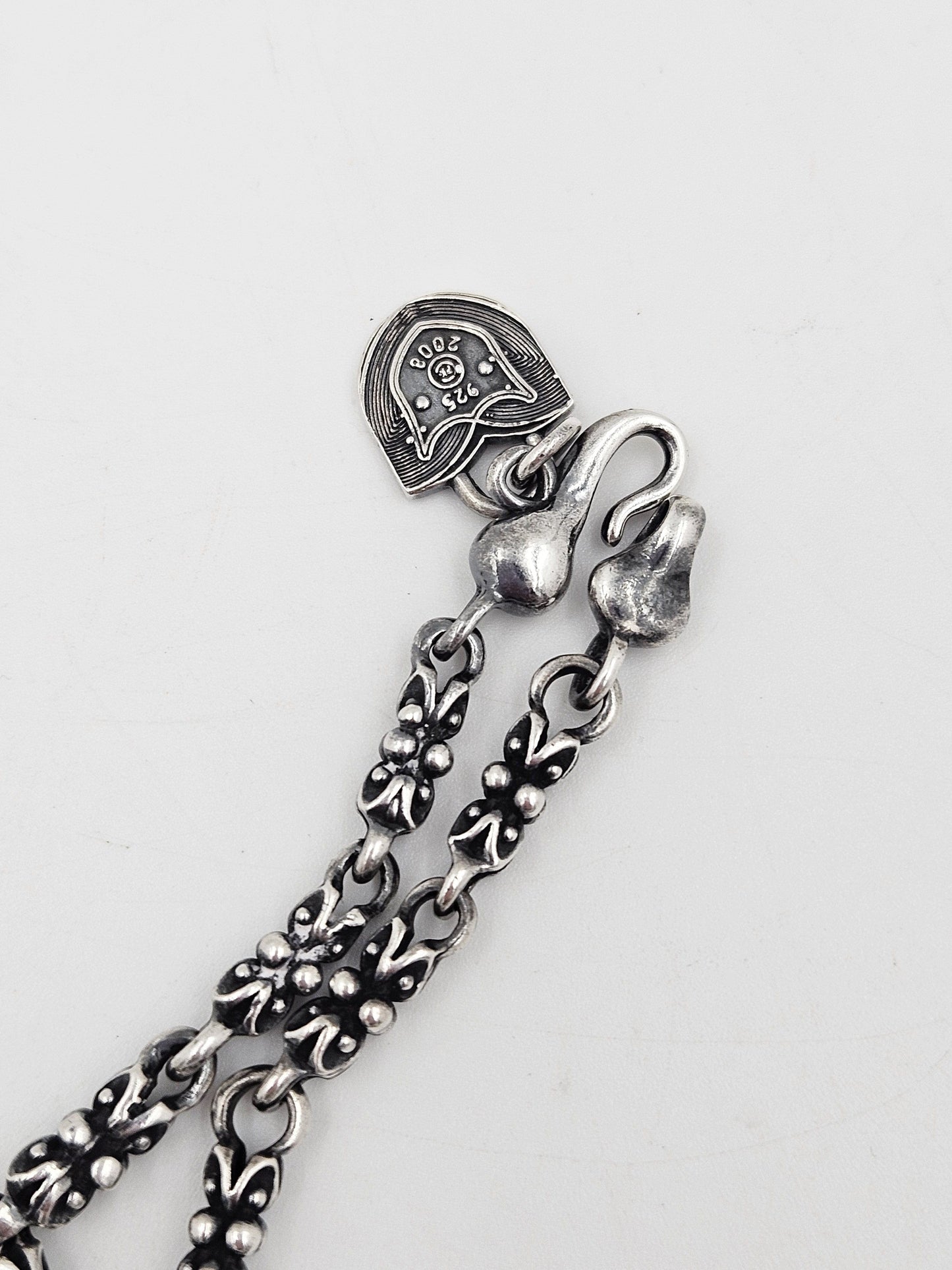 Primal Sterling Jewelry Designer Primal Silver Co Hefty Sterling Brutalist Spades Unisex Necklace 2008