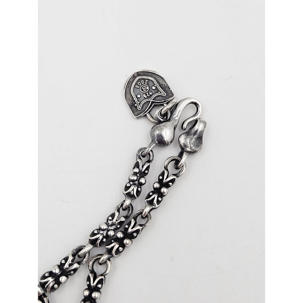 Primal Sterling Jewelry Designer Primal Silver Co Hefty Sterling Brutalist Spades Unisex Necklace 2008