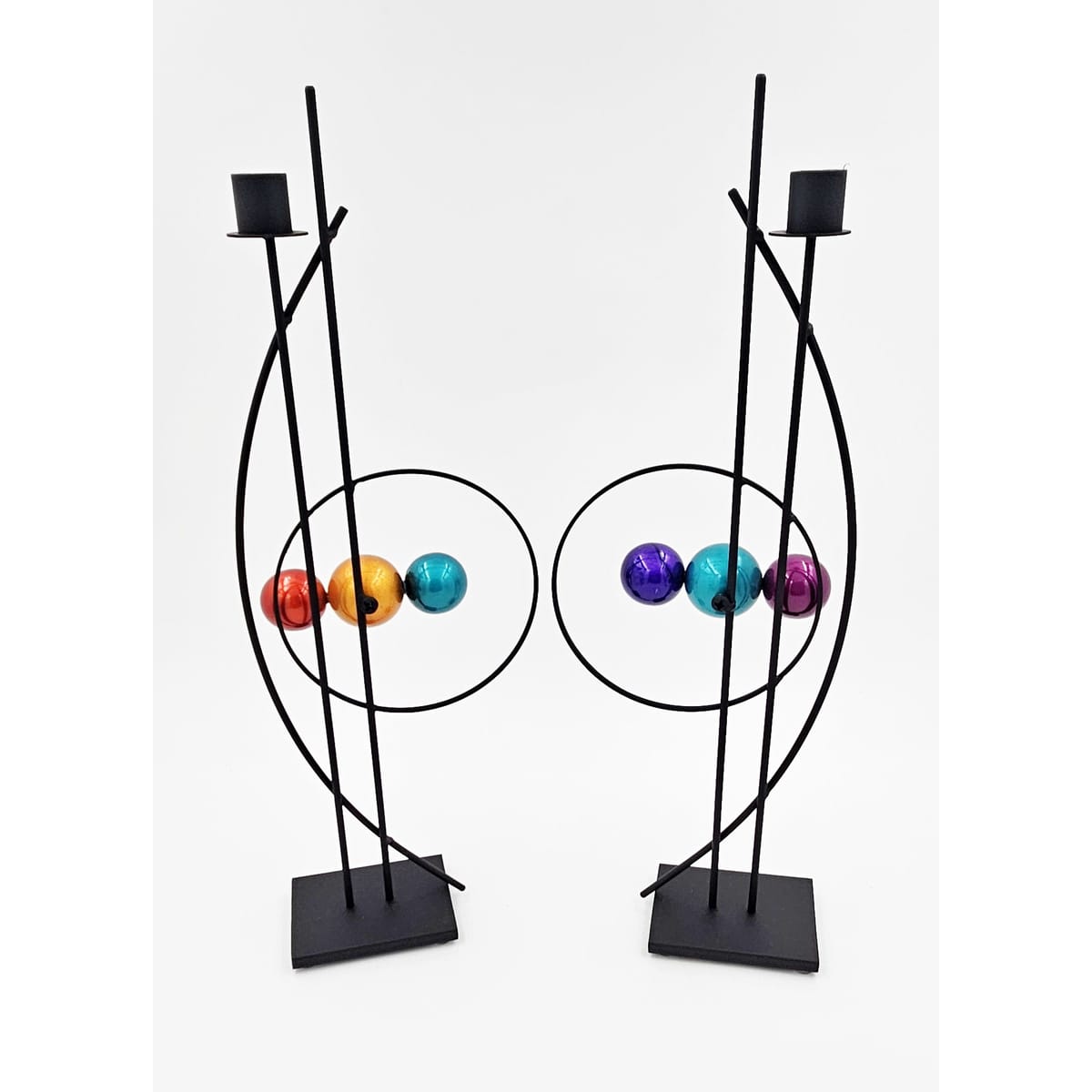 Rick Martin Clock Rick Martin Abstract Modernist Pop Art Memphis Style Bold Candle Holders