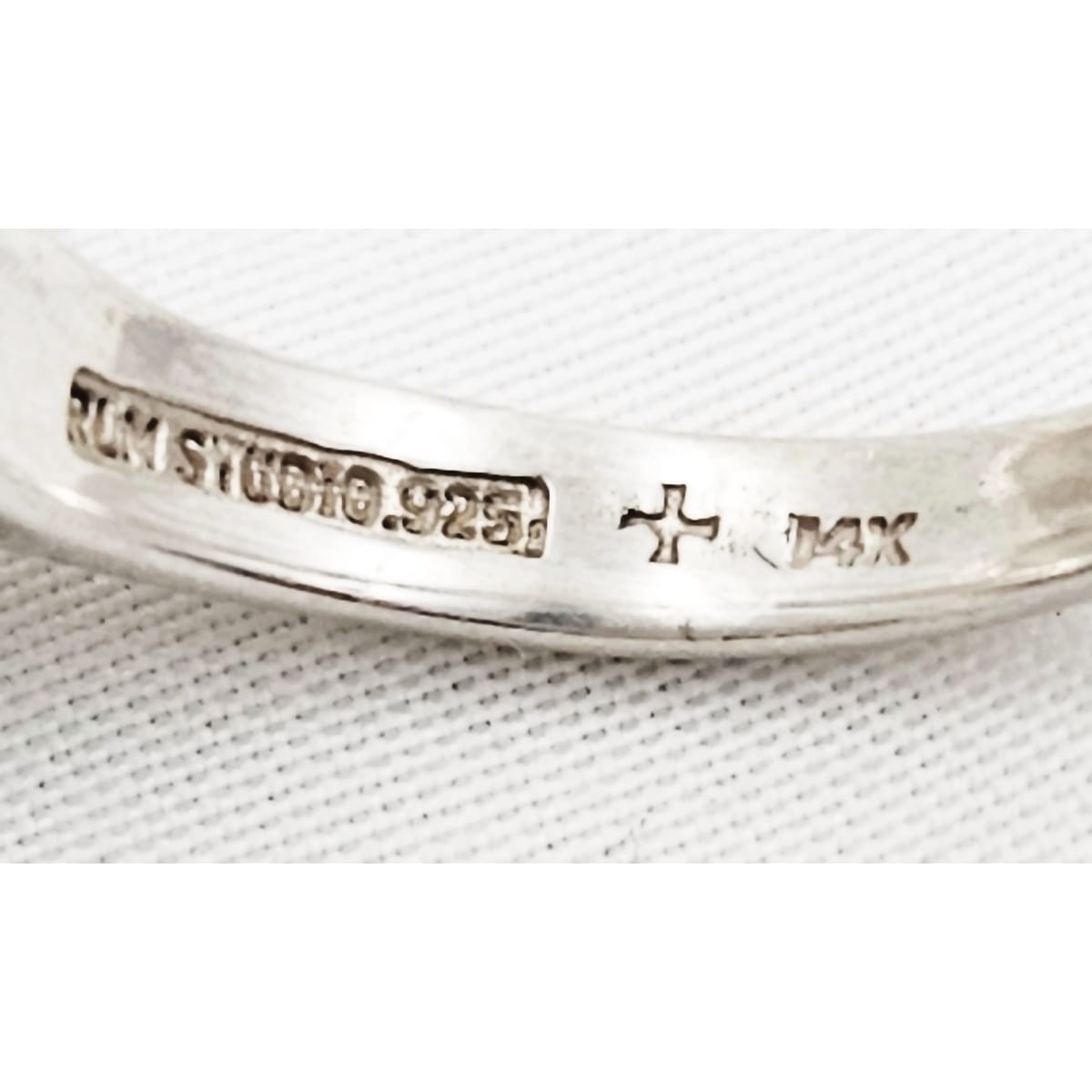 Robert Lee Morris Jewelry RLM - Robert Lee Morris Sterling & 14k Abstract Modernist Cocktail Ring
