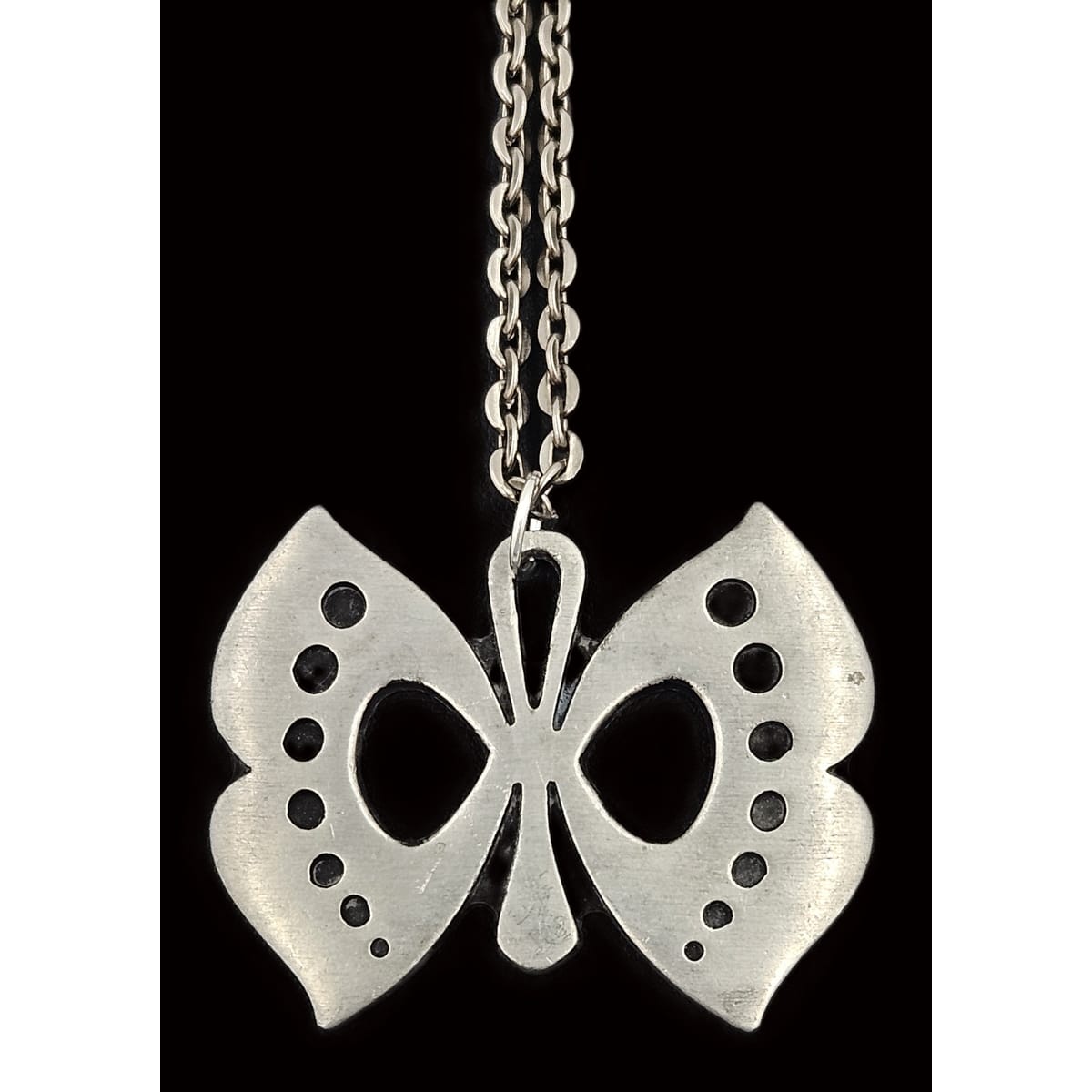 Rune Tennesmed Jewelry Rune Tennesmed XL Modernist Butterfly Pewter Pendant Necklace C. 1960&