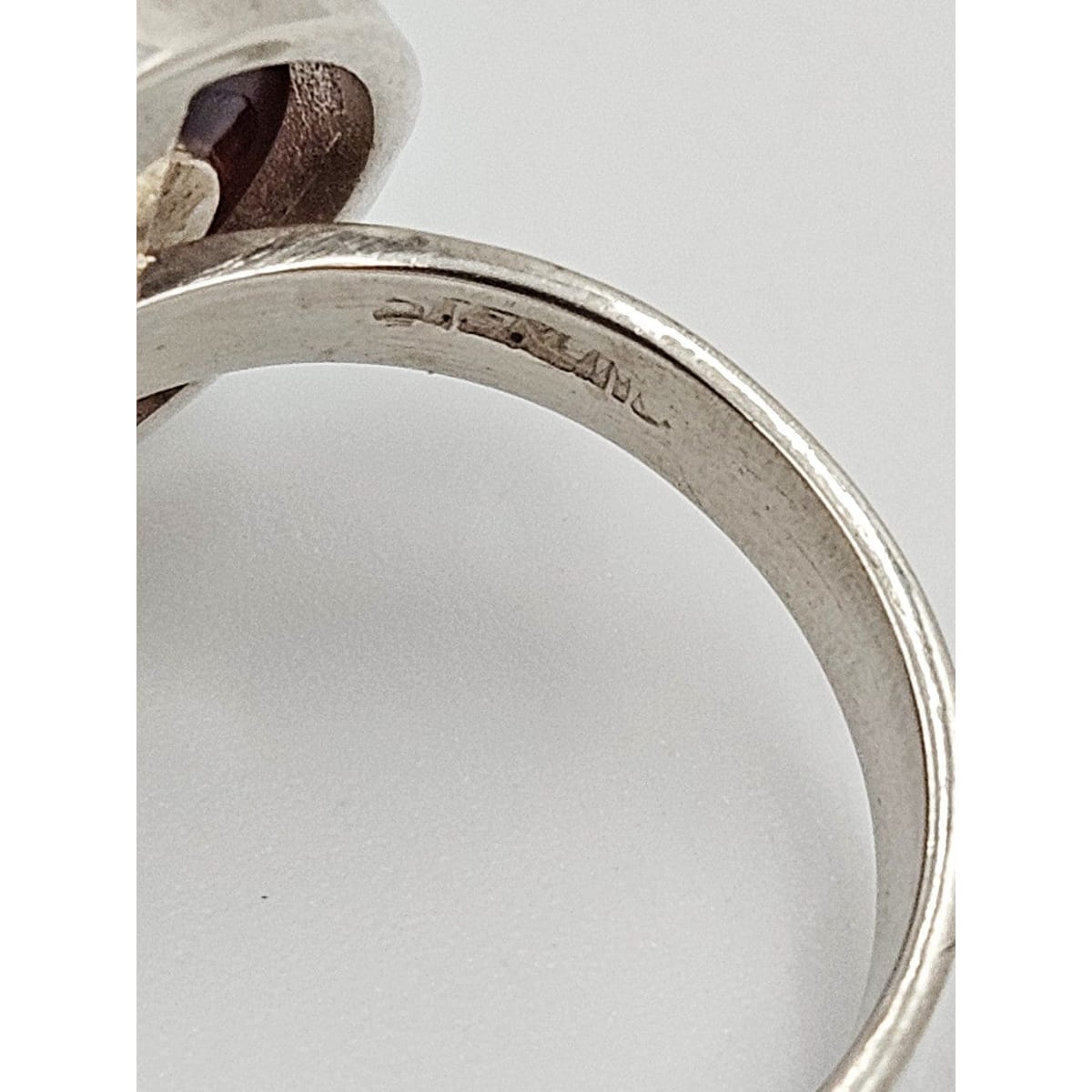 Scandinavian Sterling Amber Ring Jewelry Vintage Scandinavian Modernist Sterling Silver & Amber Domed Cocktail Ring