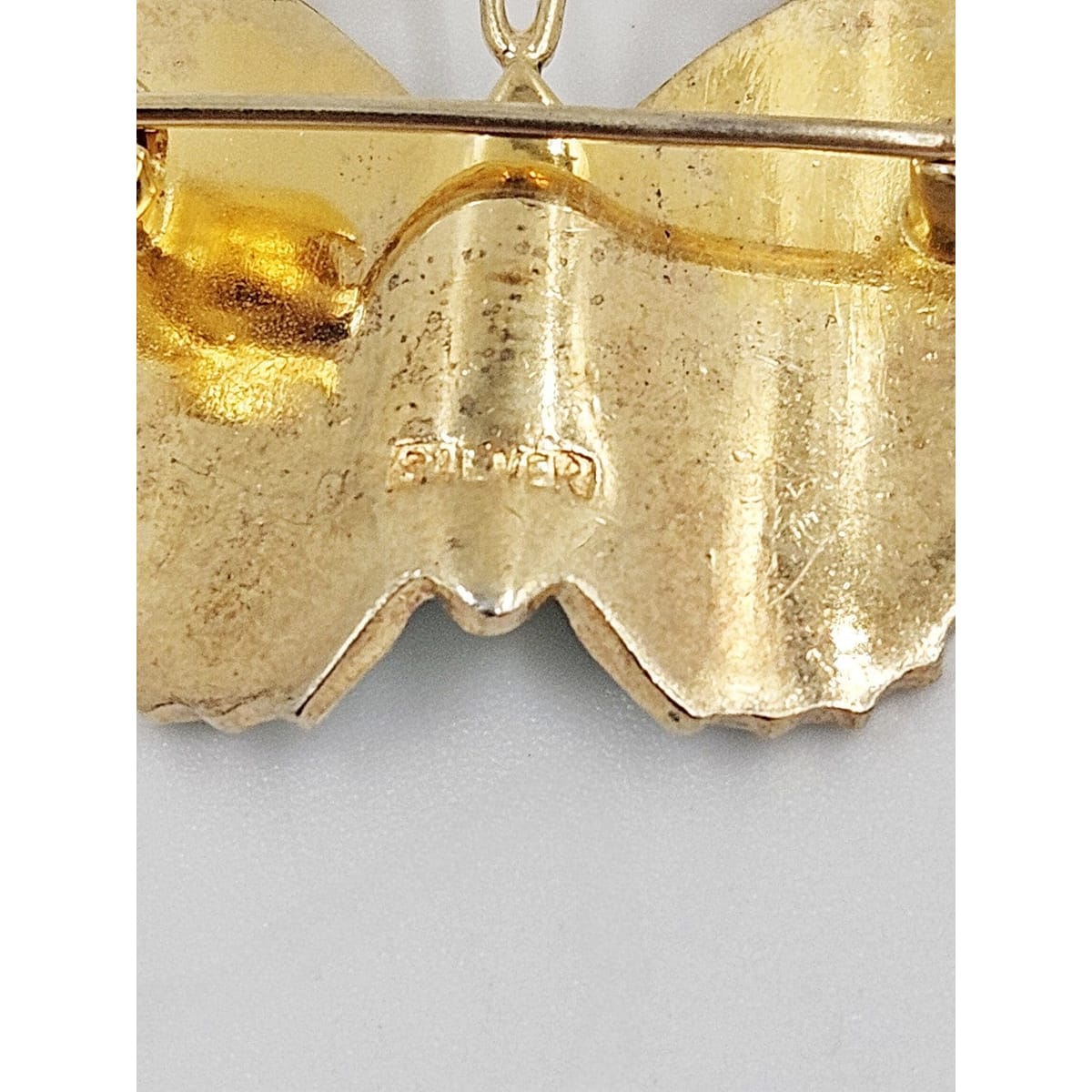 Silver Butterfly Jewelry MCM Gilt Sterling Silver Guilloche Enamel Scandinavian Style Butterfly Brooch