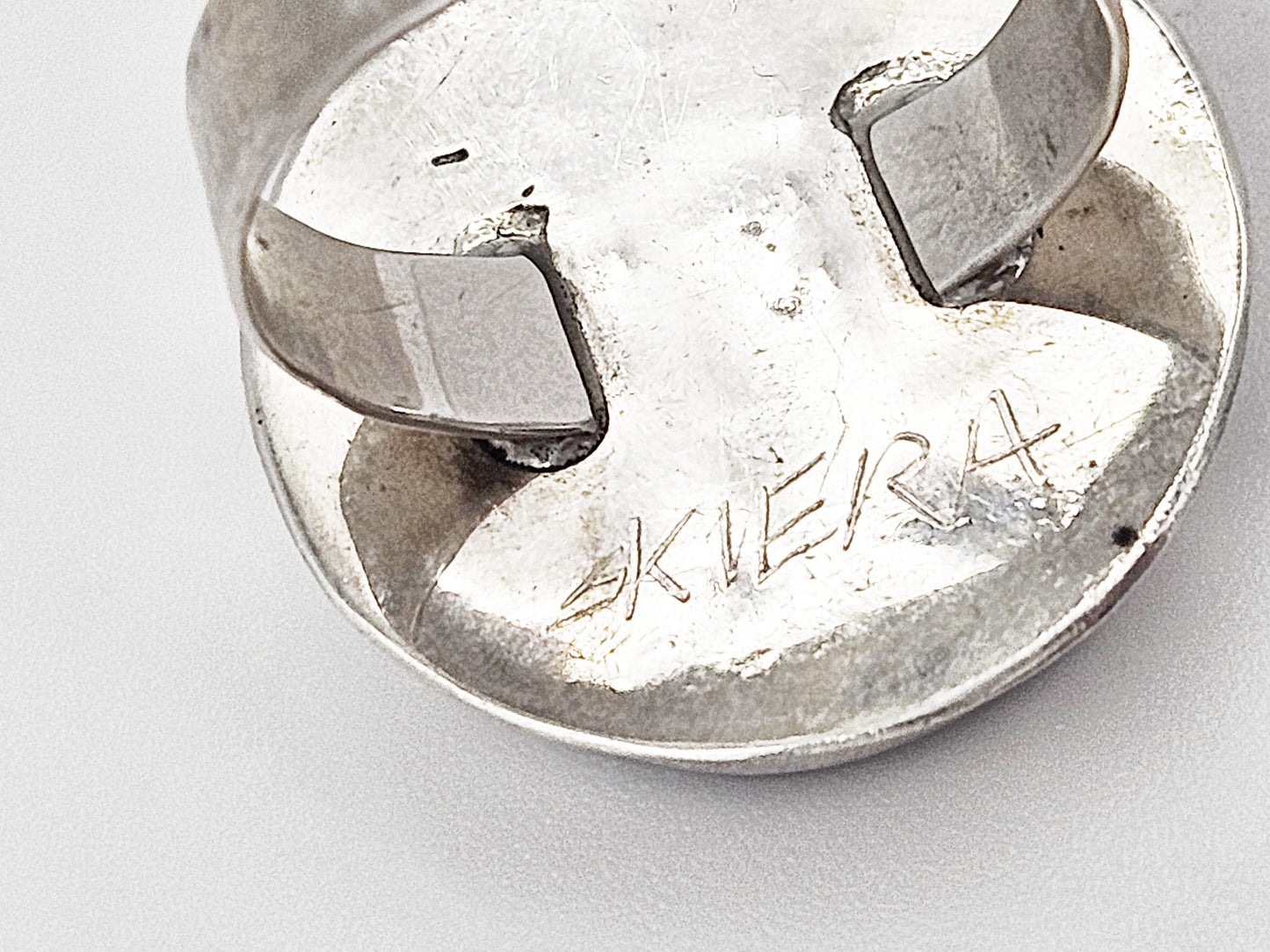 Skeira Jewelry Vintage Designer Skeira Sterling Silver & Mixed Metals Modernist Cocktail Ring