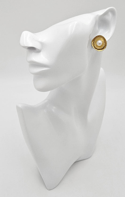 Sydney Lynch Jewelry Sydney Lynch Sterling 14k Gold Pearls Abstract Modernist 3D Earrings