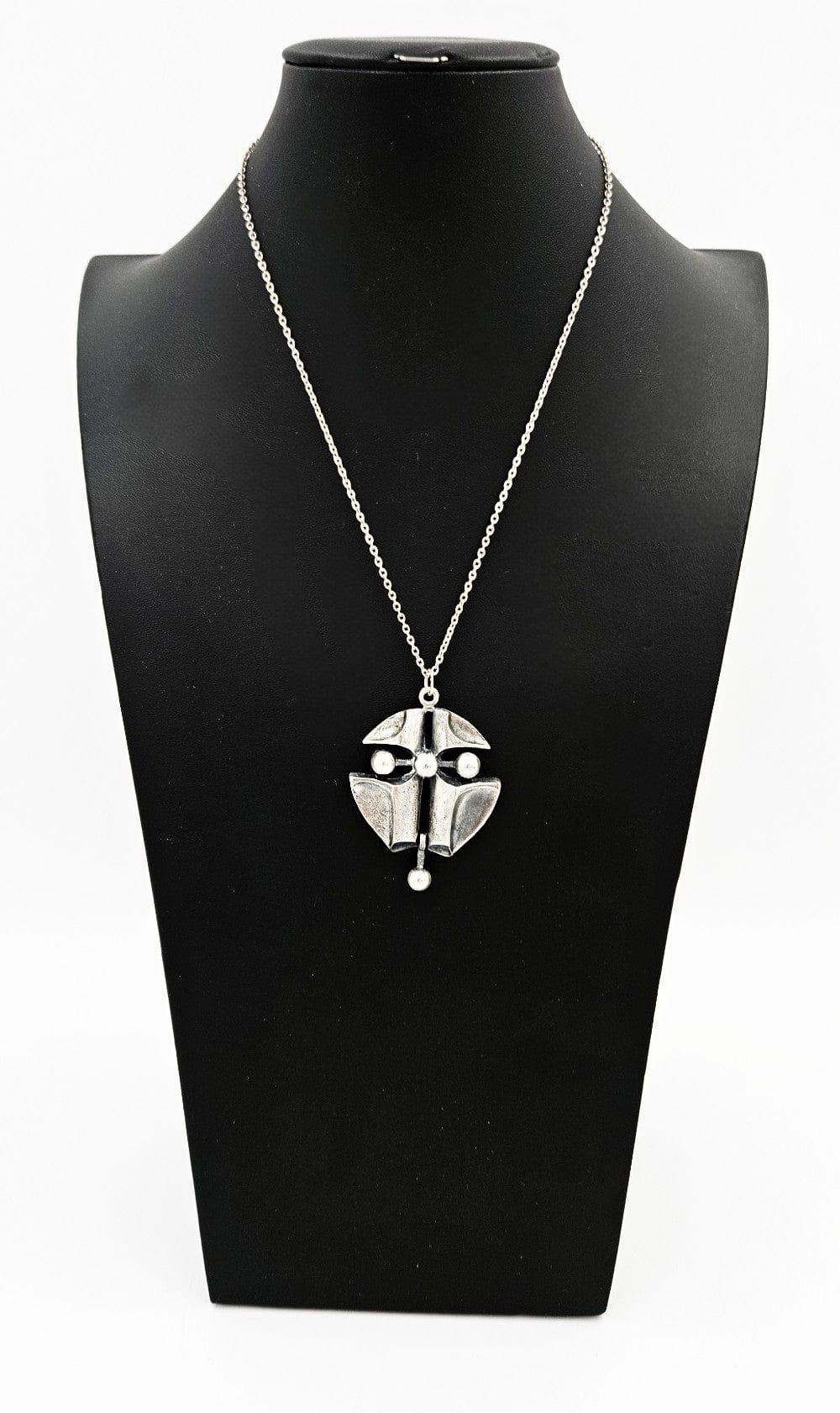 Tammen Korun Ky AKT Jewelry Rare Tammen Korun Ky AKT Finland 830 Silver Modernist "Oak" Necklace '70s