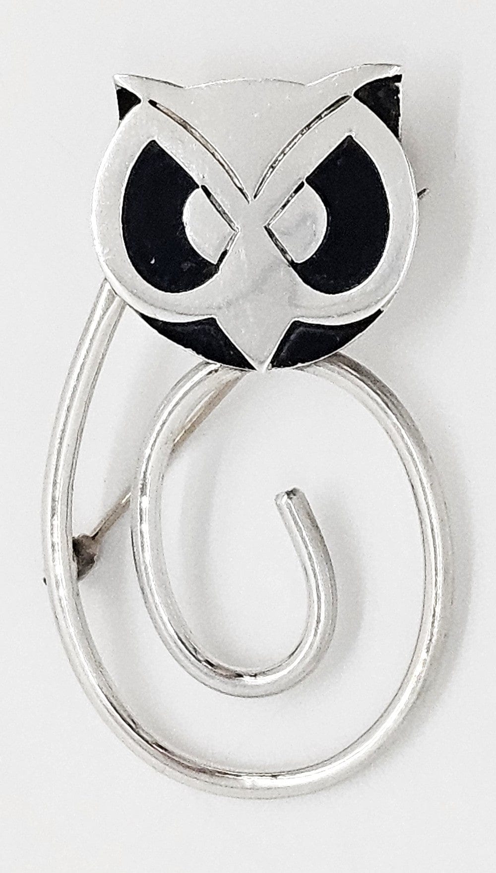 Taxco Sterling Jewelry Taxco Designer Sterling Modernist Impressionism Owl Bird Brooch 1950s