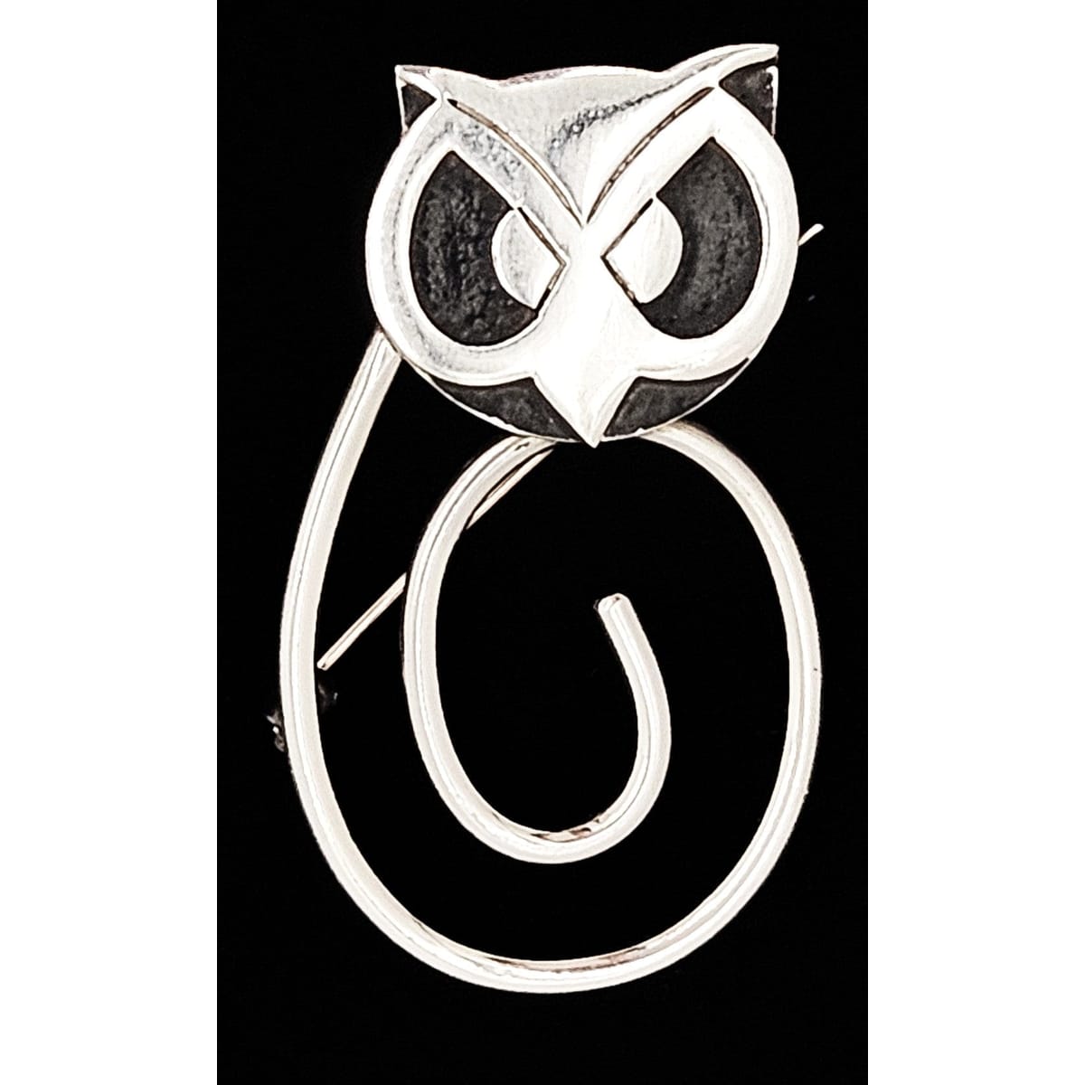 Taxco Sterling Jewelry Taxco Designer Sterling Modernist Impressionism Owl Bird Brooch 1950s