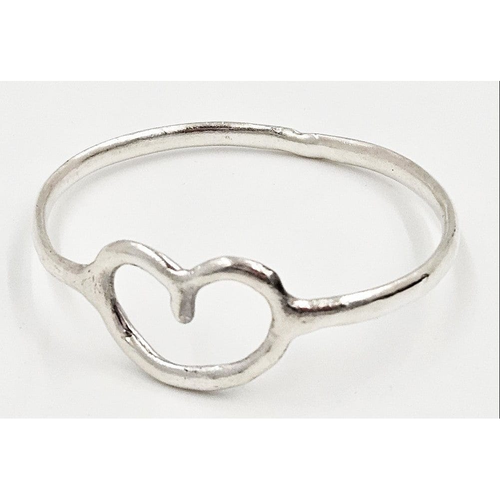 Techau Denmark Jewelry Designer Techau Denmark Sterling Silver Heart Bangle Bracelet