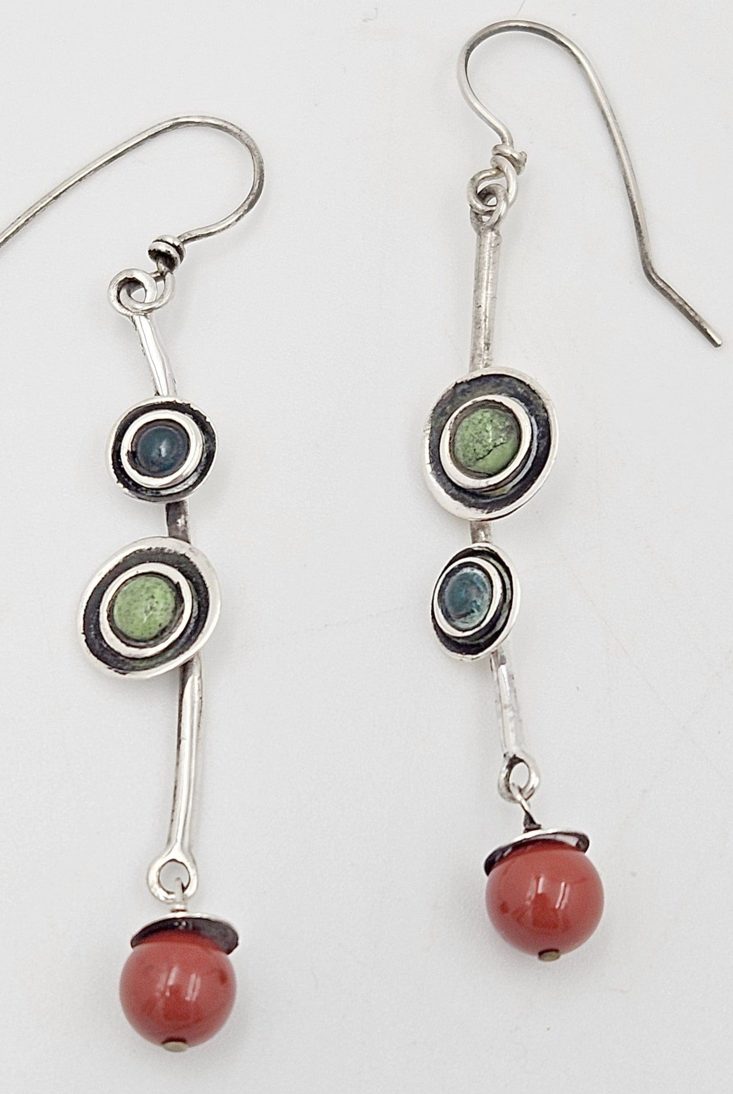 TMCMH Jewelry Designer Signed Sterling Stone Earrings