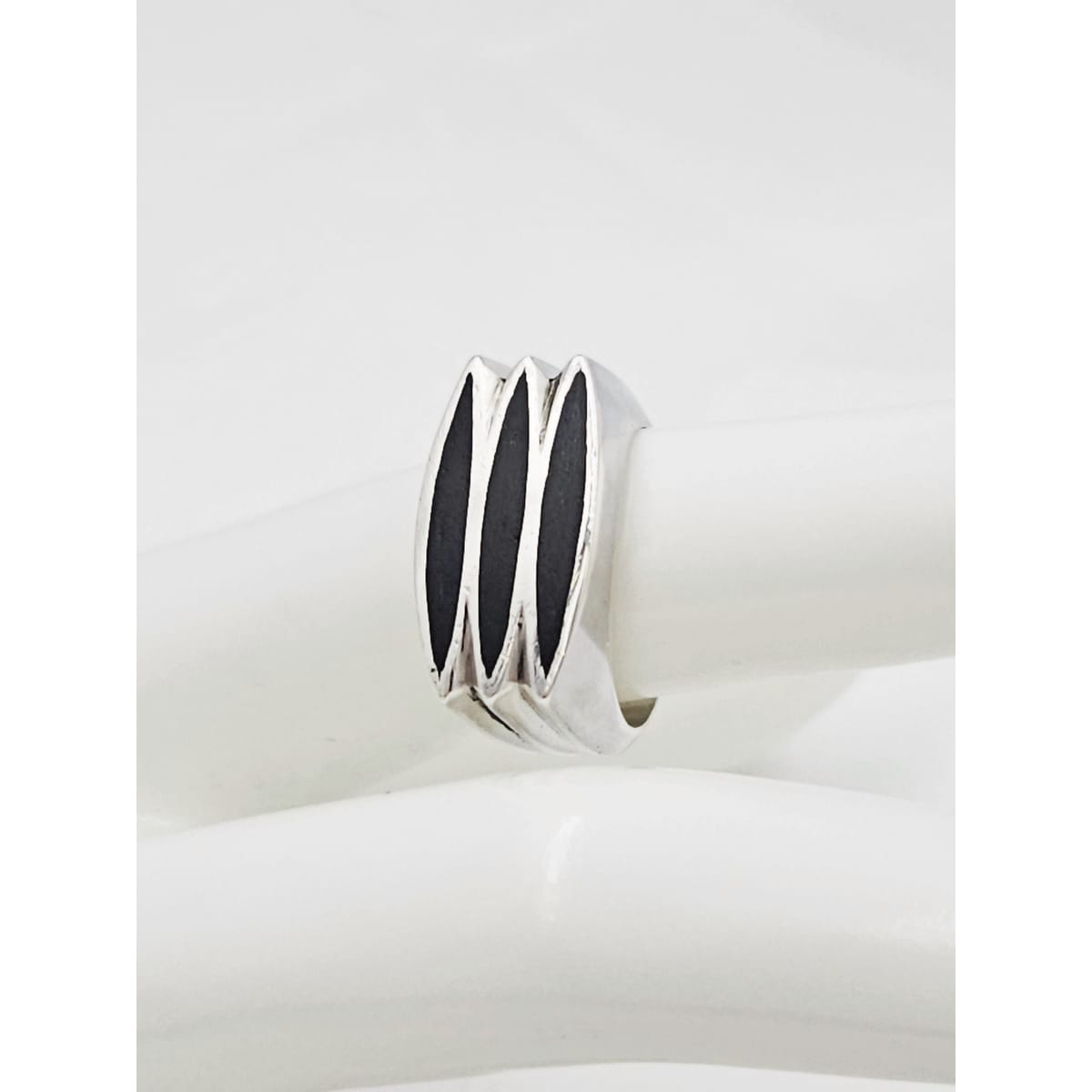 Warmind Jewelry Warmind Denmark Sterling Black Enamel Denmark Modernist Ring