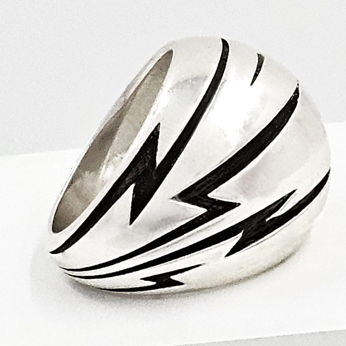 William Cheshire Jewelry UK Designer William Cheshire Modernist Sterling Lightning Bolt Dome Ring 2015