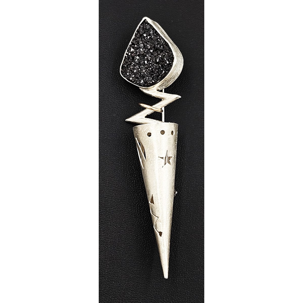 Yumi Ueno Jewelry Designer Yumi Ueno Modernist Sterling & Stone Brooch