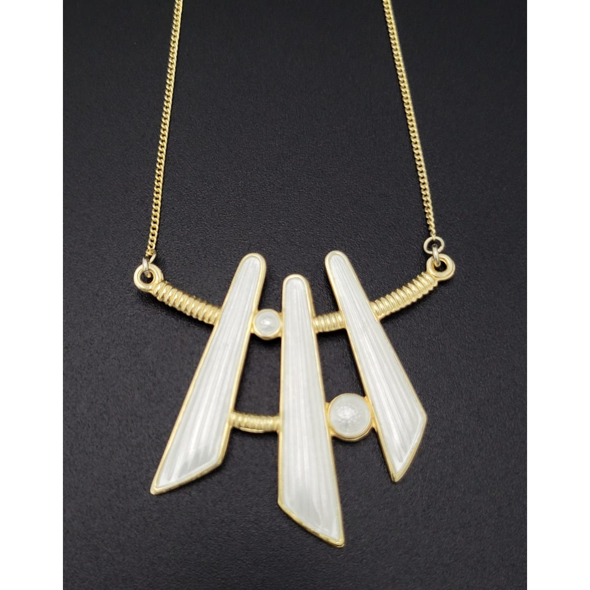 Aksel Holmsen Jewelry Rare Aksel Holmsen Norway Sterling & Enamel Abstract Modernist Necklace 1960s