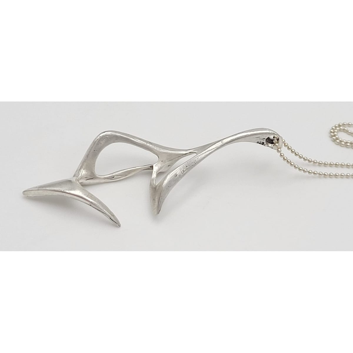 Anitta Rorvig Jewelry Danish Anitta Rorvig Abstract Modernist Long Sterling Pendant Necklace Circa 1970s