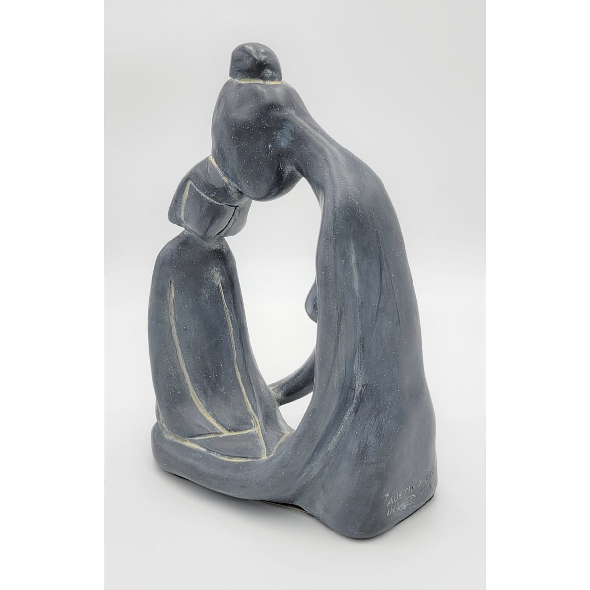 Austin Productions Sculpture Austin Mother Daughter Sculpture Titled "Girl Talk" by Klara Sever Signed 1971