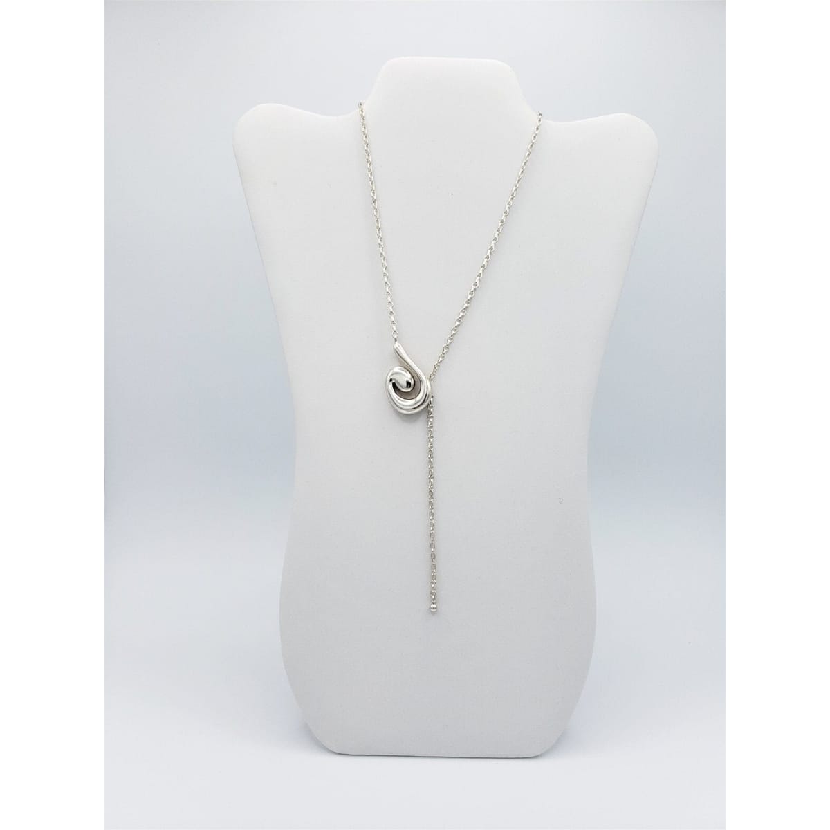 Bill Schiffer Jewelry RARE Bill Schiffer 925SS Abstract Modernist Lariat Necklace Signed Artist Proof 80&