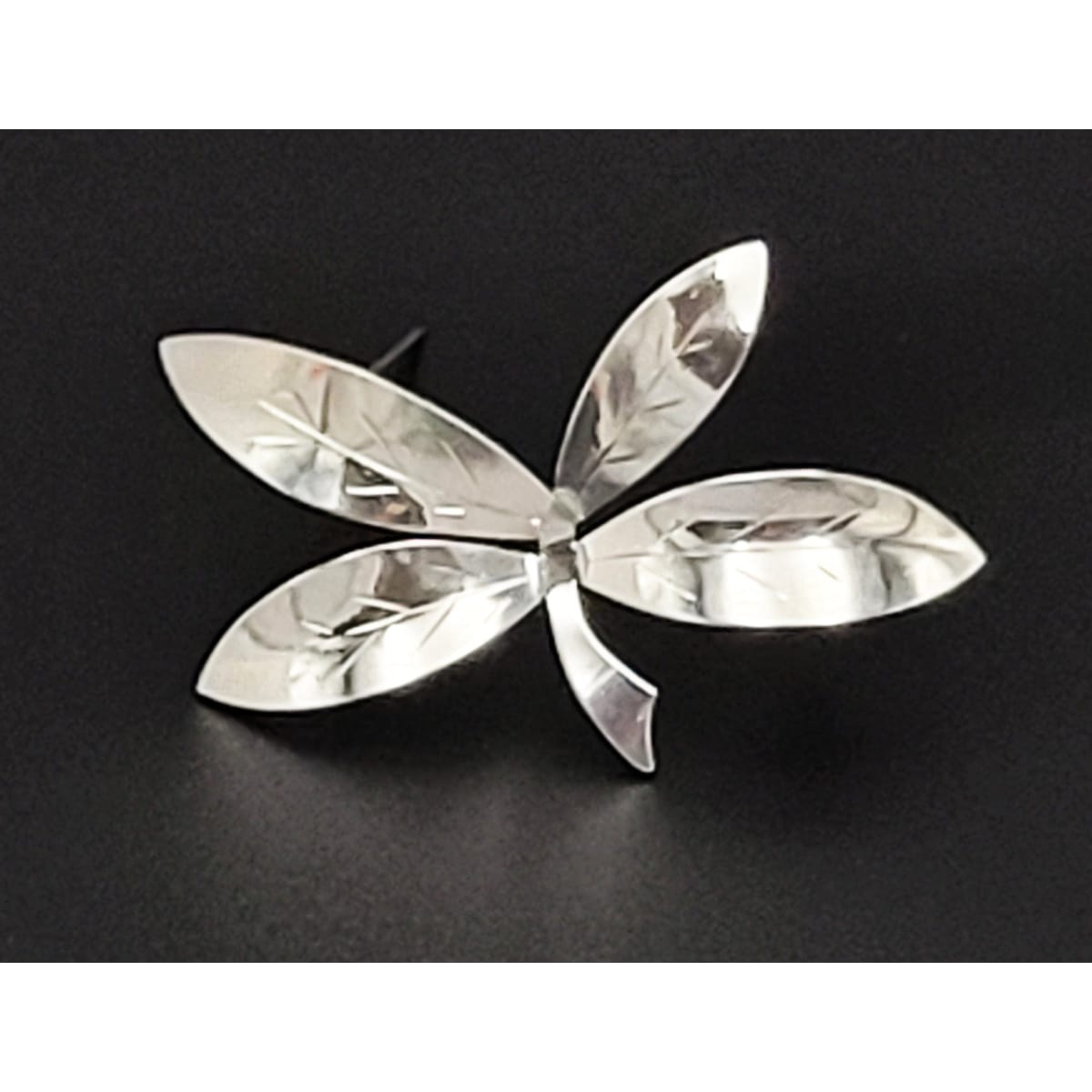 Bjerring Jewelry Rare Danish Designer Brødene Bjerring Brdr. Bj Sterling Large Leaf Brooch 1960s