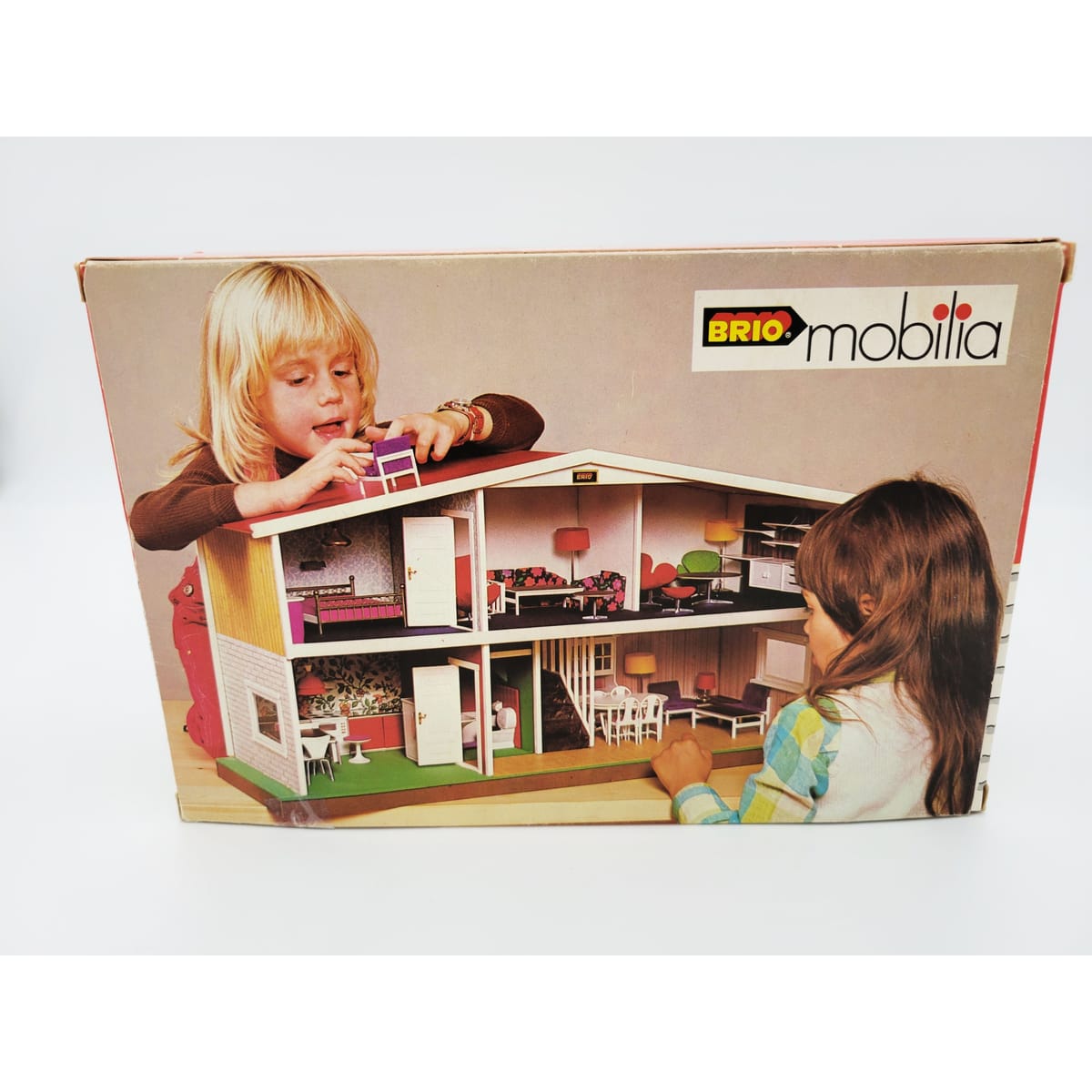 Brio Mobilia Scanditoy Dollhouse Accessories Brio Mobilia Dollhouse Kai Kristiansen Floating Desk Shelves Unit C. 1960&