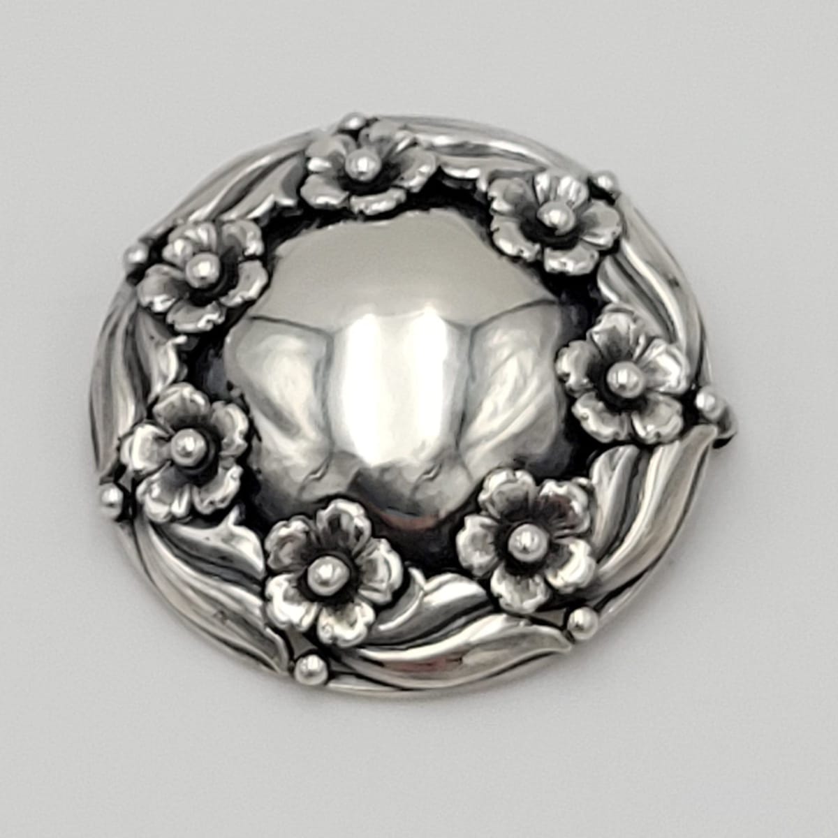 Niels Erik From Jewelry Danish Designer NE From Sterling Flora Fauna Circular LARGE Brooch 1940/50s