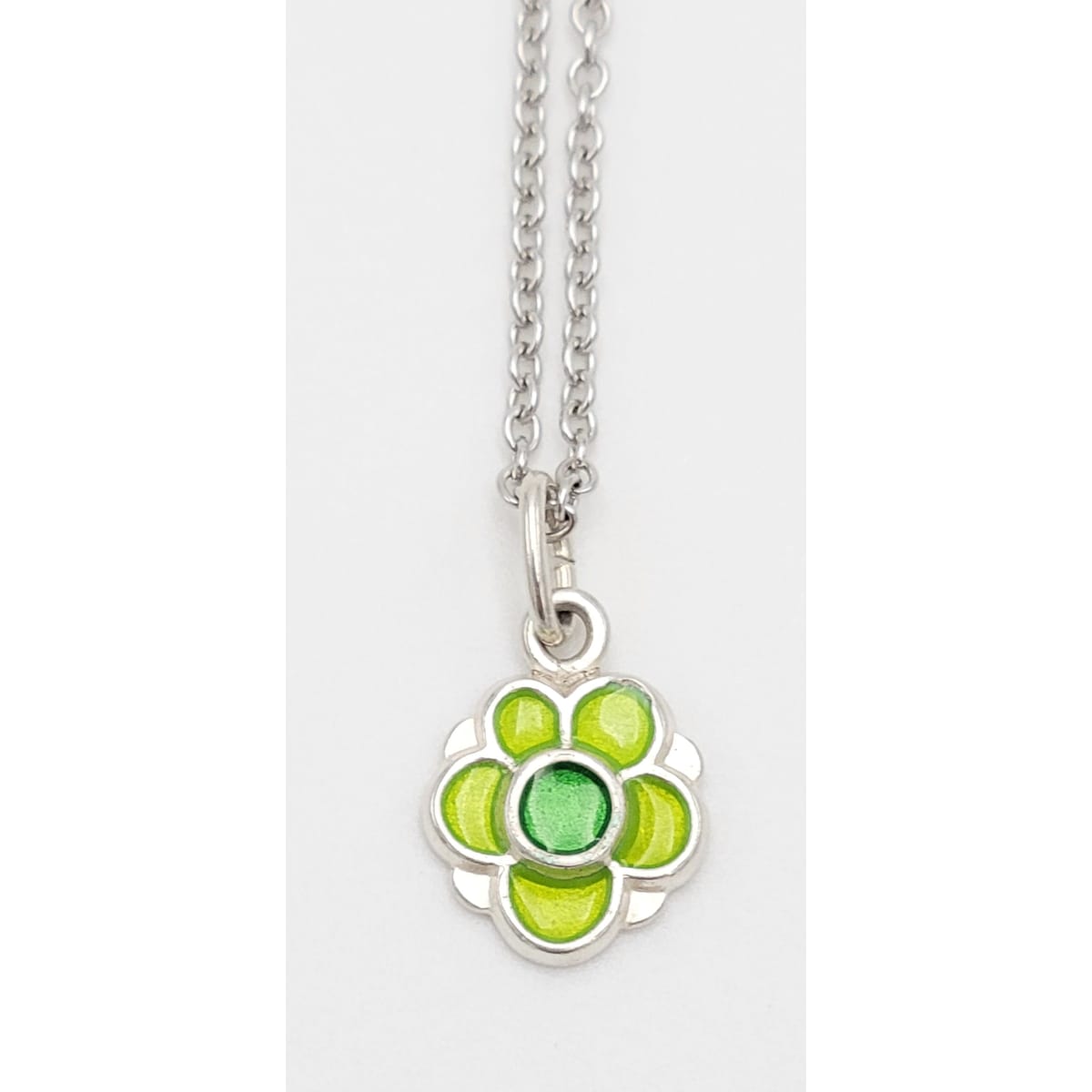 David Andersen Jewelry David Andersen Norway Sterling Enamel Modernist Flower Pendant Necklace 1950s