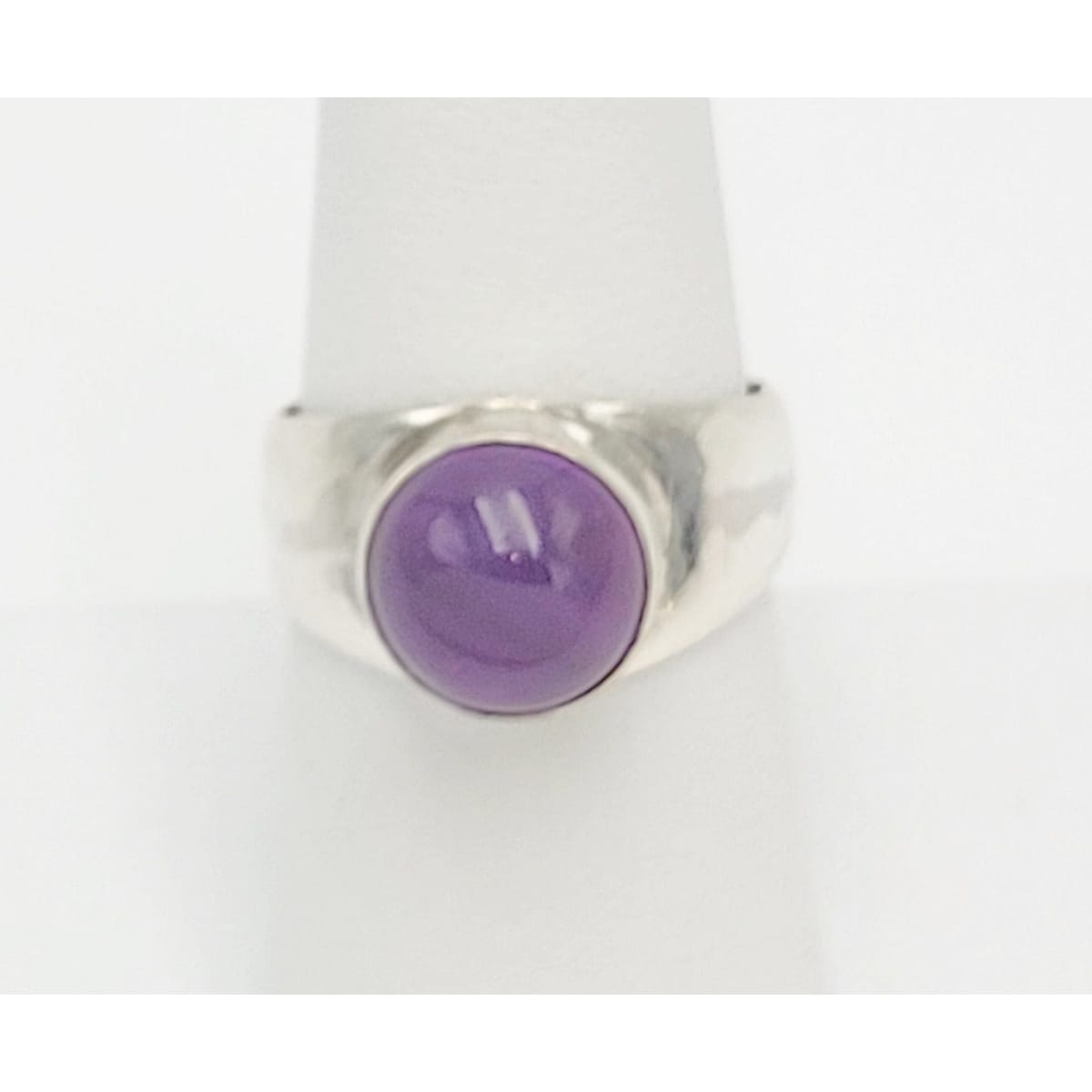 Denmark Sterling Jewelry Vintage Sterling & Amethyst Navajo Jane Diaz Nepai Artisan Domed Cocktail Ring