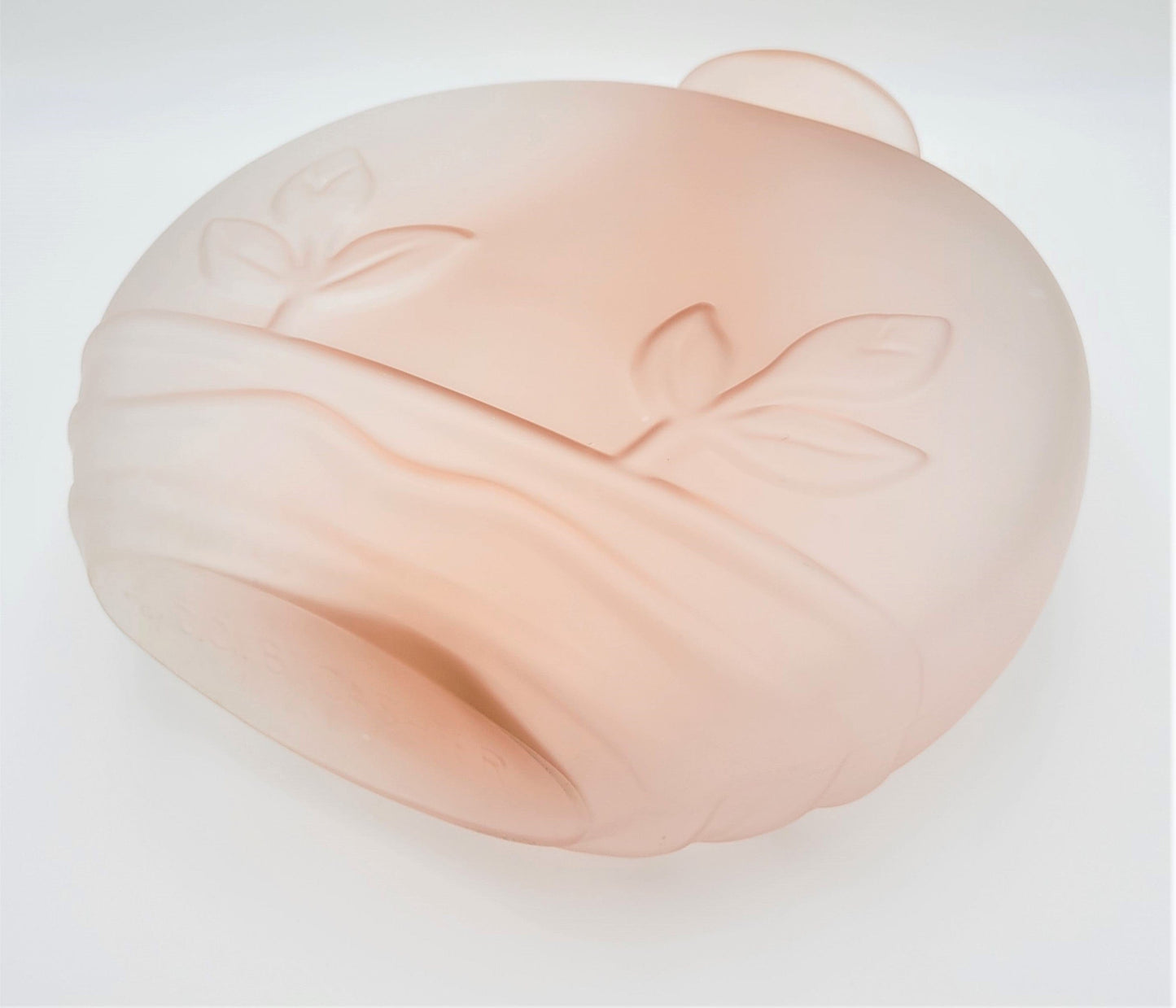 Dolbi Cashier Home Decor HUGE! Dolbi Cashier Art Deco Pink Satin Glass Vase Raised Floral Accents 1980s
