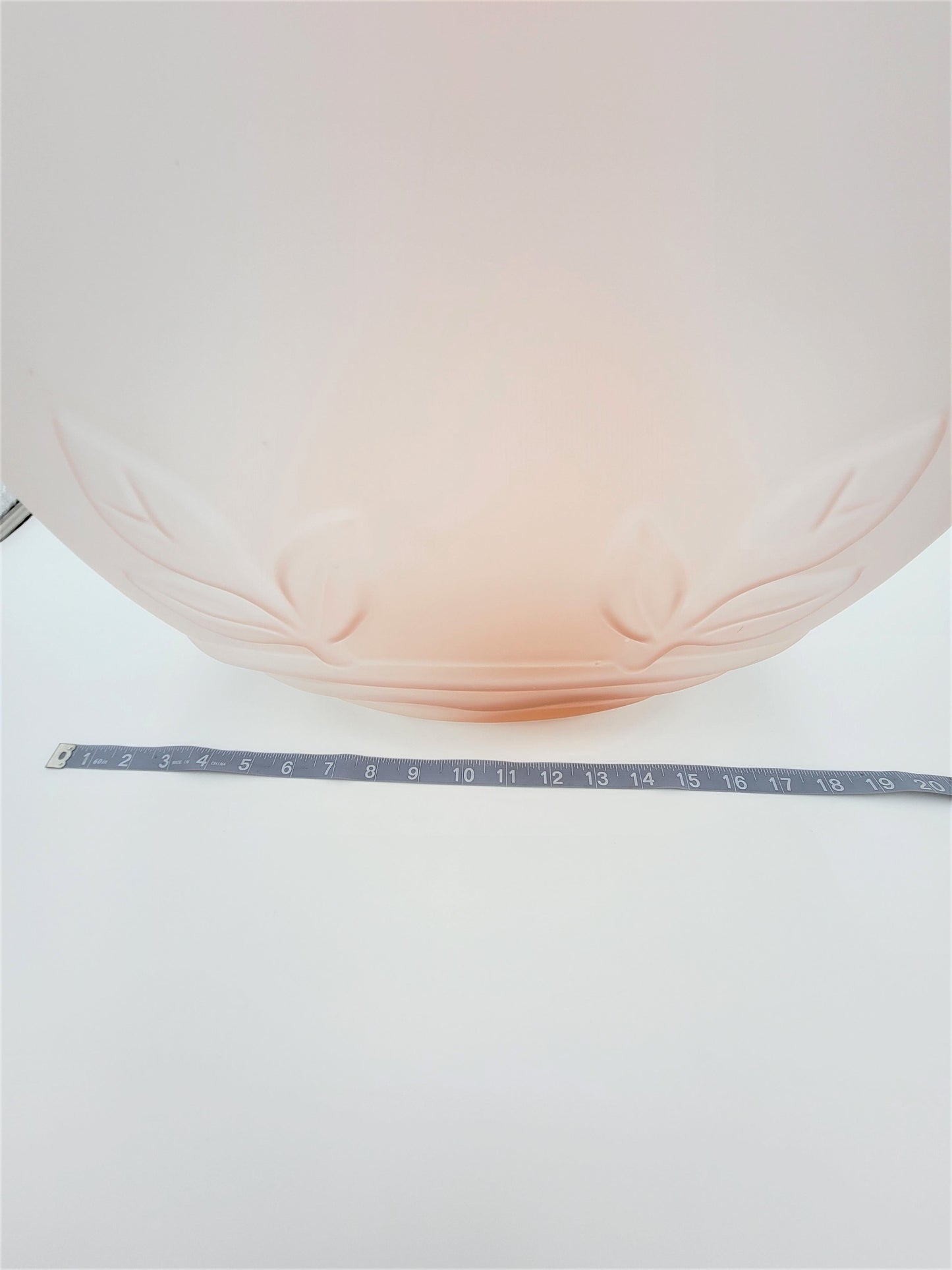 Dolbi Cashier Home Decor HUGE! Dolbi Cashier Art Deco Pink Satin Glass Vase Raised Floral Accents 1980s