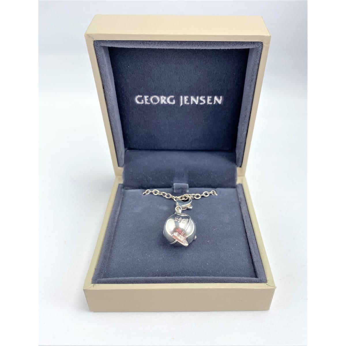Georg Jensen Jewelry Retired Georg Jensen Denmark Sterling 3-D Fish Charm Necklace IOB