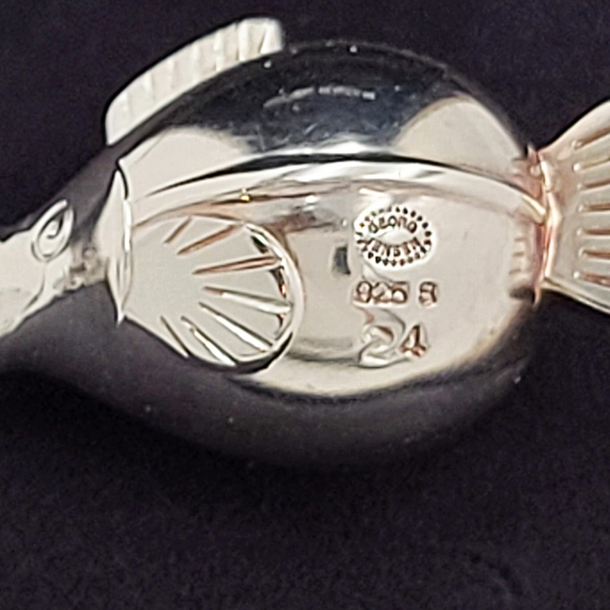 Georg Jensen Jewelry Retired Georg Jensen Denmark Sterling 3-D Fish Charm Necklace IOB