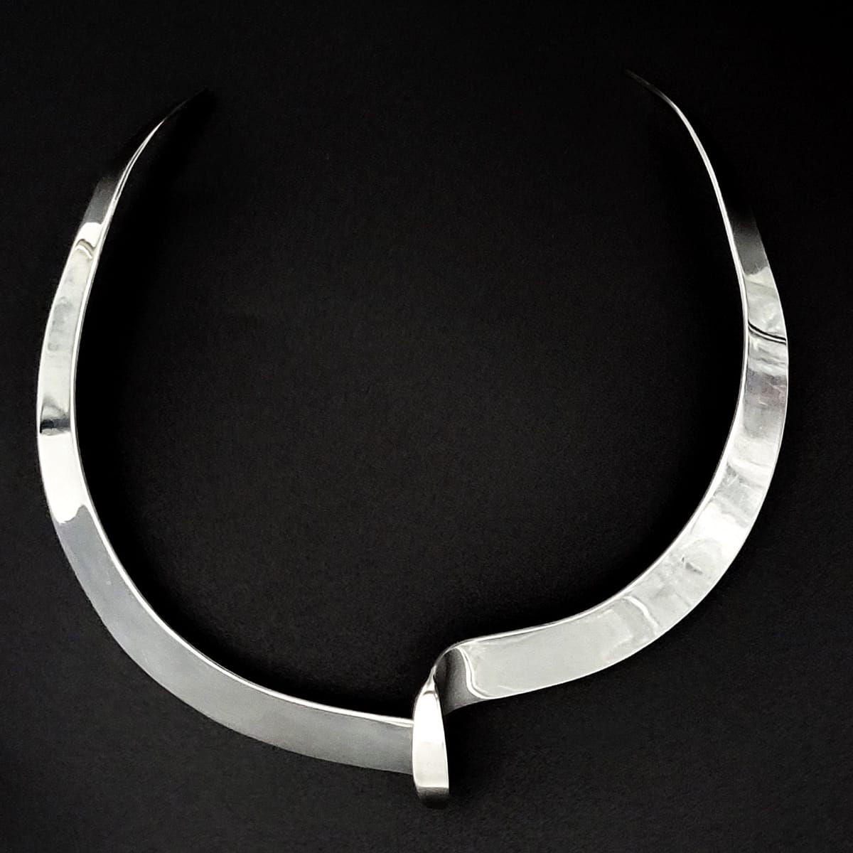Jondell Jewelry Fab! Jondell Mexico Abstract Modernist Sterling Silver Collar Necklace Circa 1950s