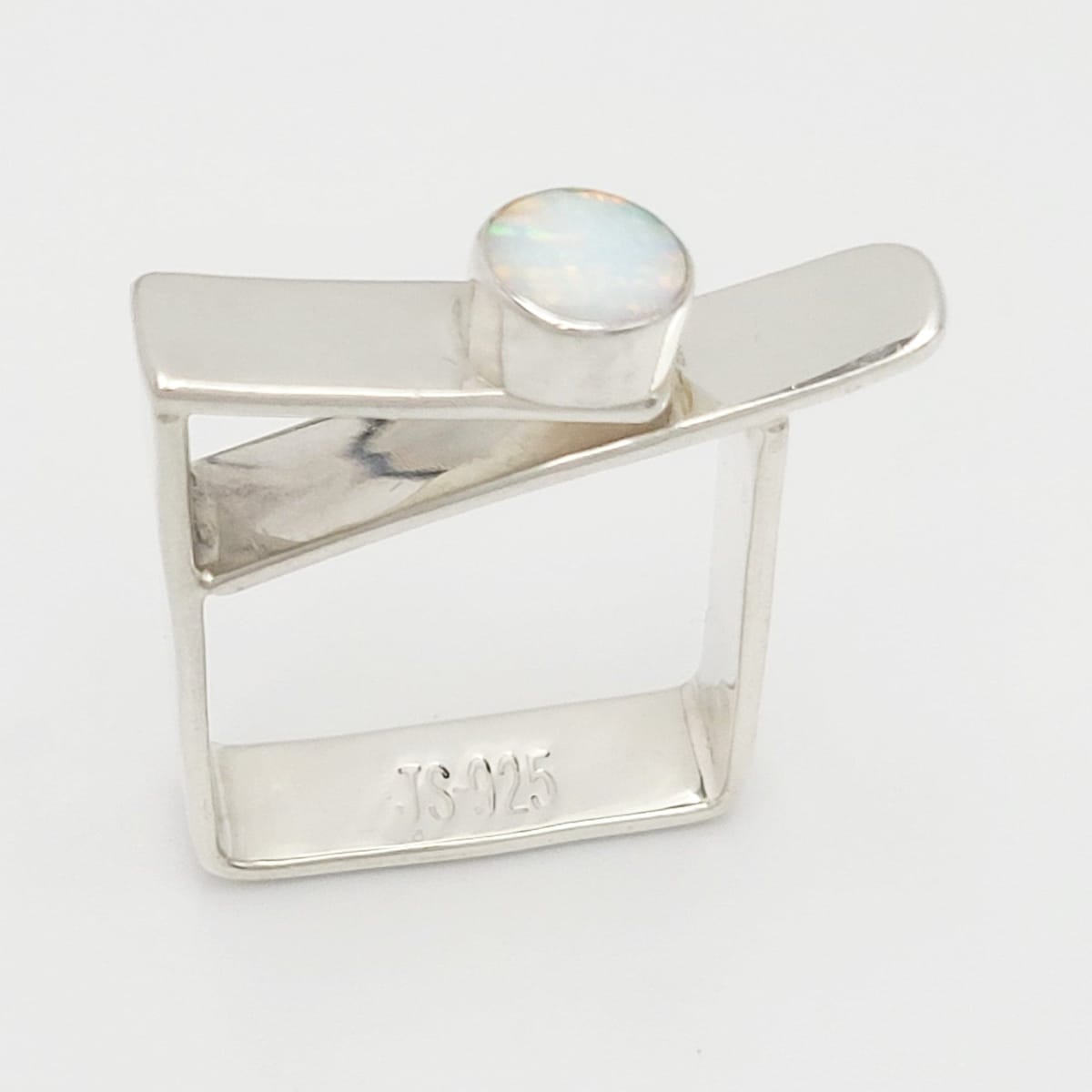Julie Sandlau Jewelry Danish Designer Julie Sandlau Retired Modernist Abstract Sterling Opal Ring