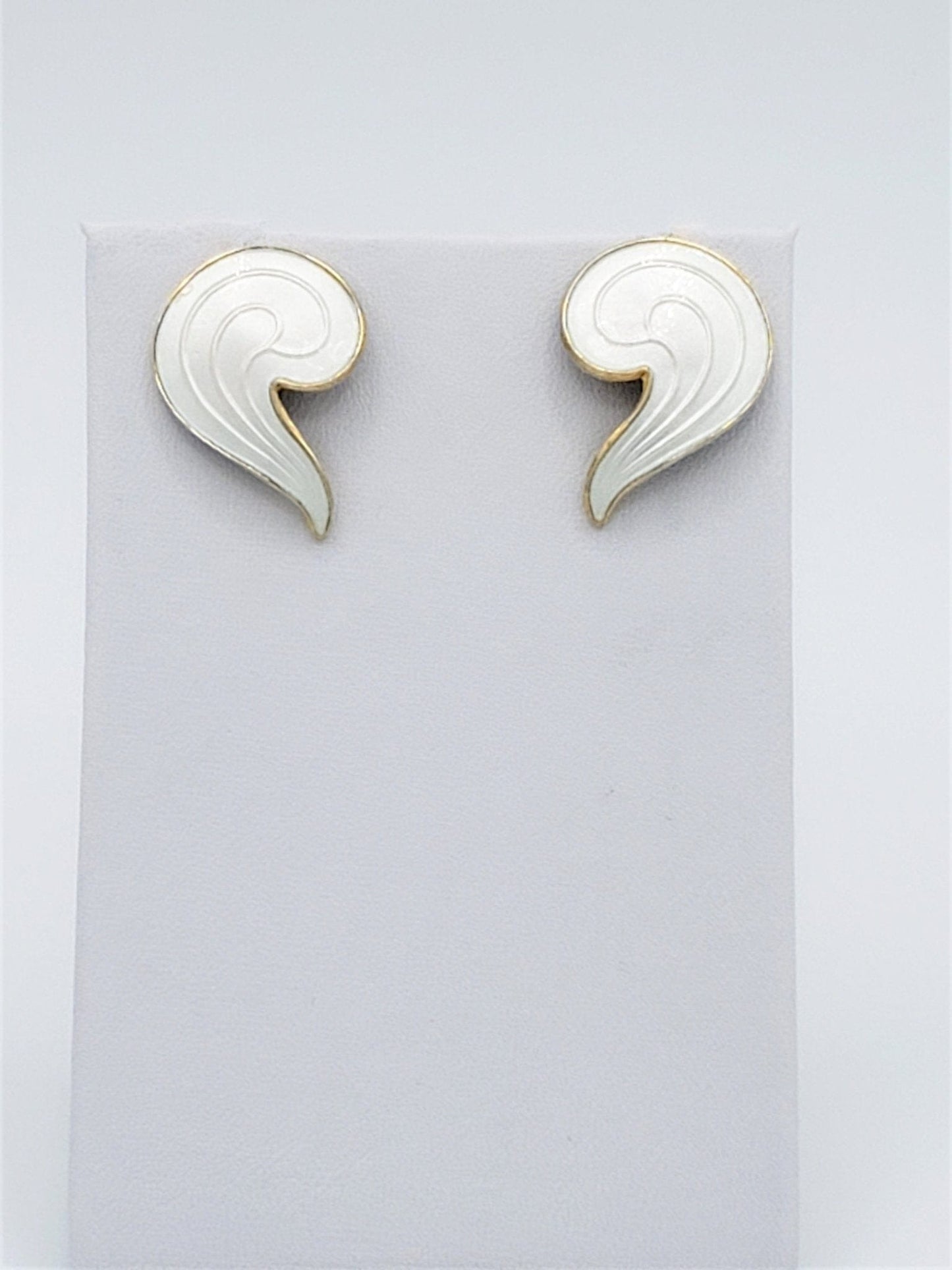 Knut Andreas Rasmussen Jewelry MCM Knut Andreas Rasmussen KAR 925SS & Enamel Art Deco Pierced Earrings