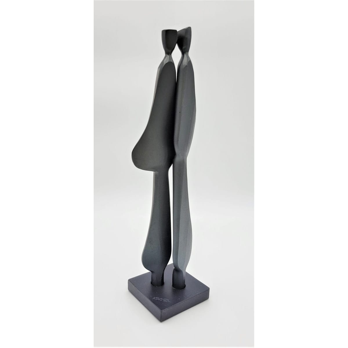 Kramer Sculpture Superb Modernist Tall Black Steel Best Friends Sculpture by Kramer of Canada 2005
