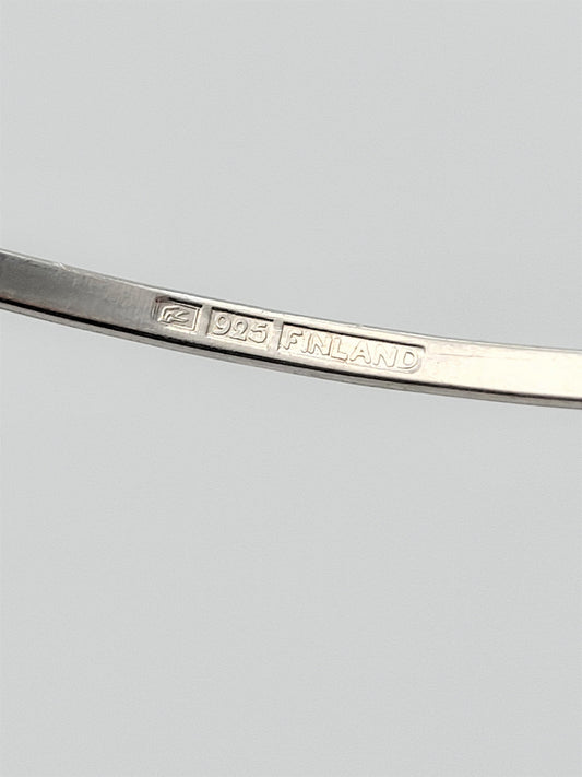 Kultaseppa Salovaara Jewelry Finnish Designer Kultaseppa Salovaara Sterling & Quartz Modernist Bangle 80s