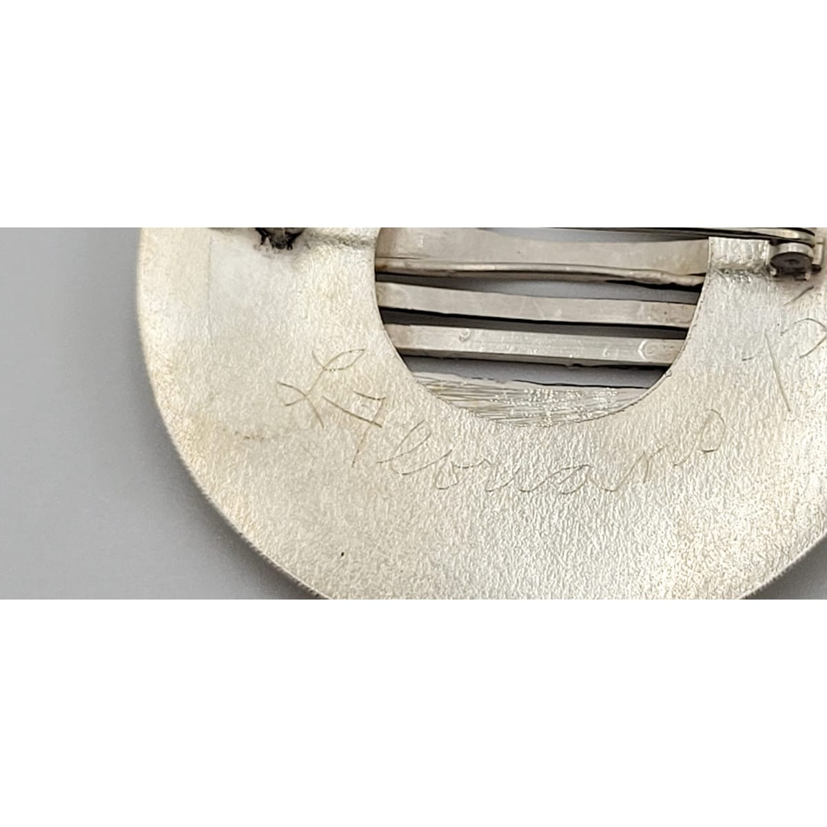 Lynn Floriano Jewelry Artisan Designer Lynn Floriano Sterling Large Abstract Modernist Brooch 1995