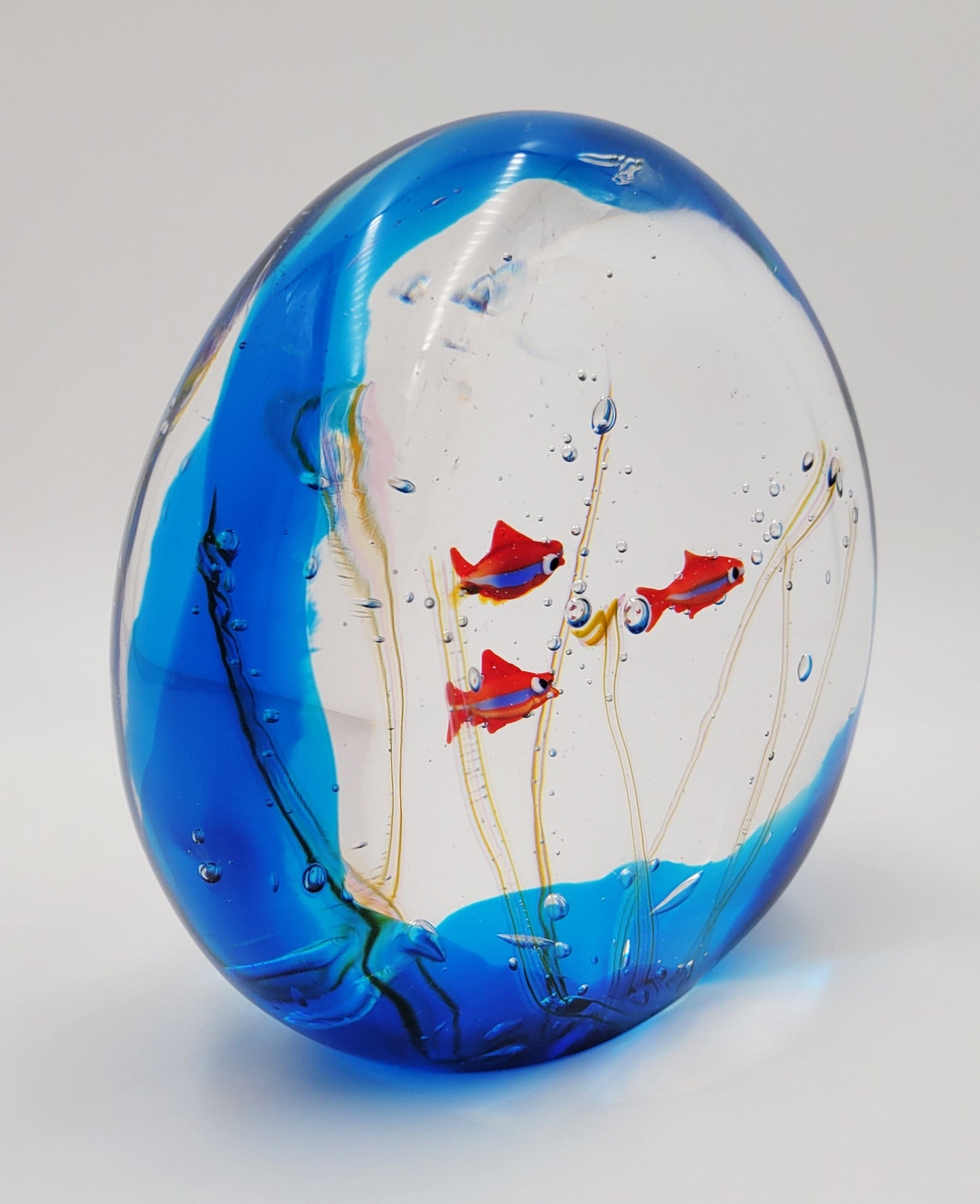 Murano Italy Sculpture Vintage Murano Glass Fish Aquarium Art Sculpture