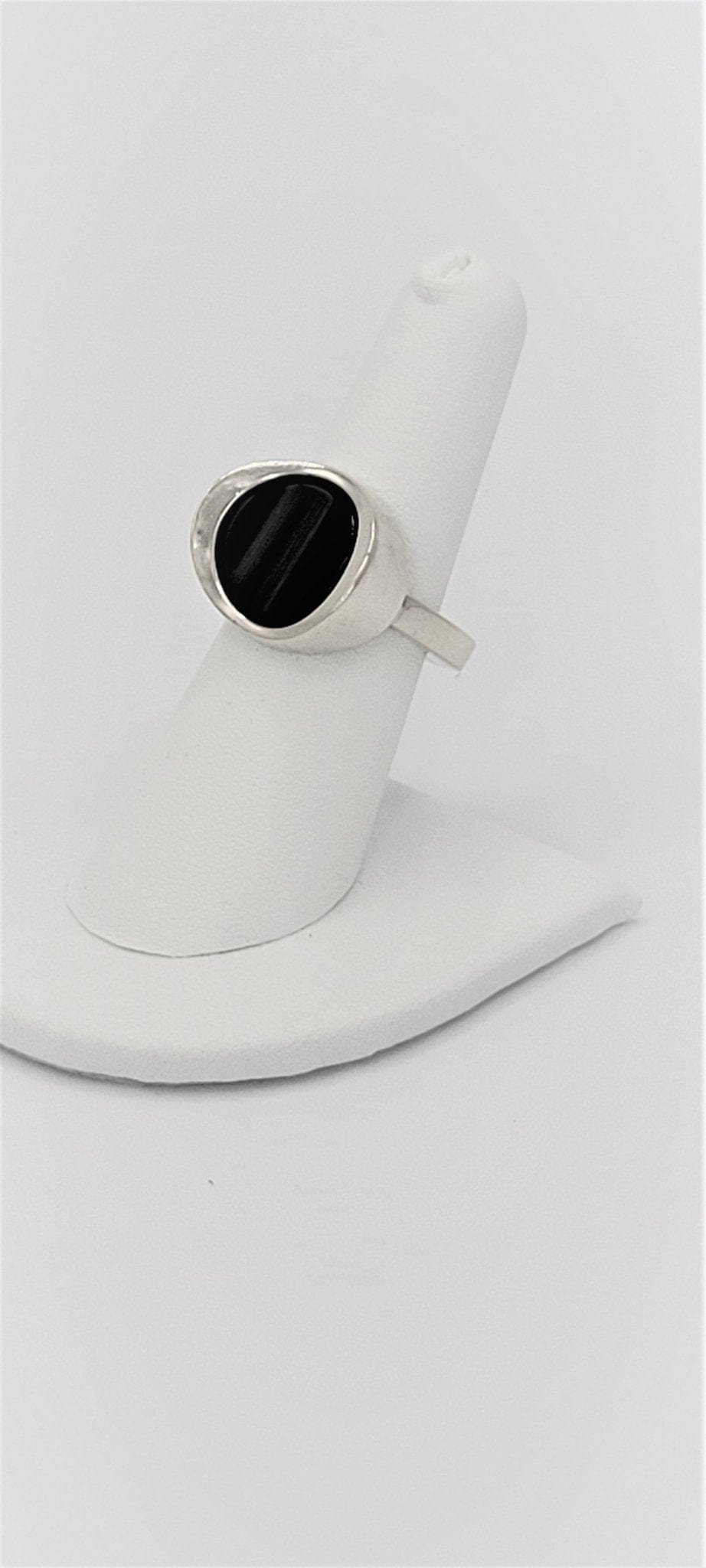 Niels Erik From Jewelry Niels Erik From of Denmark 925 Sterling Silver Onyx Modernist Ring Circa 1960s