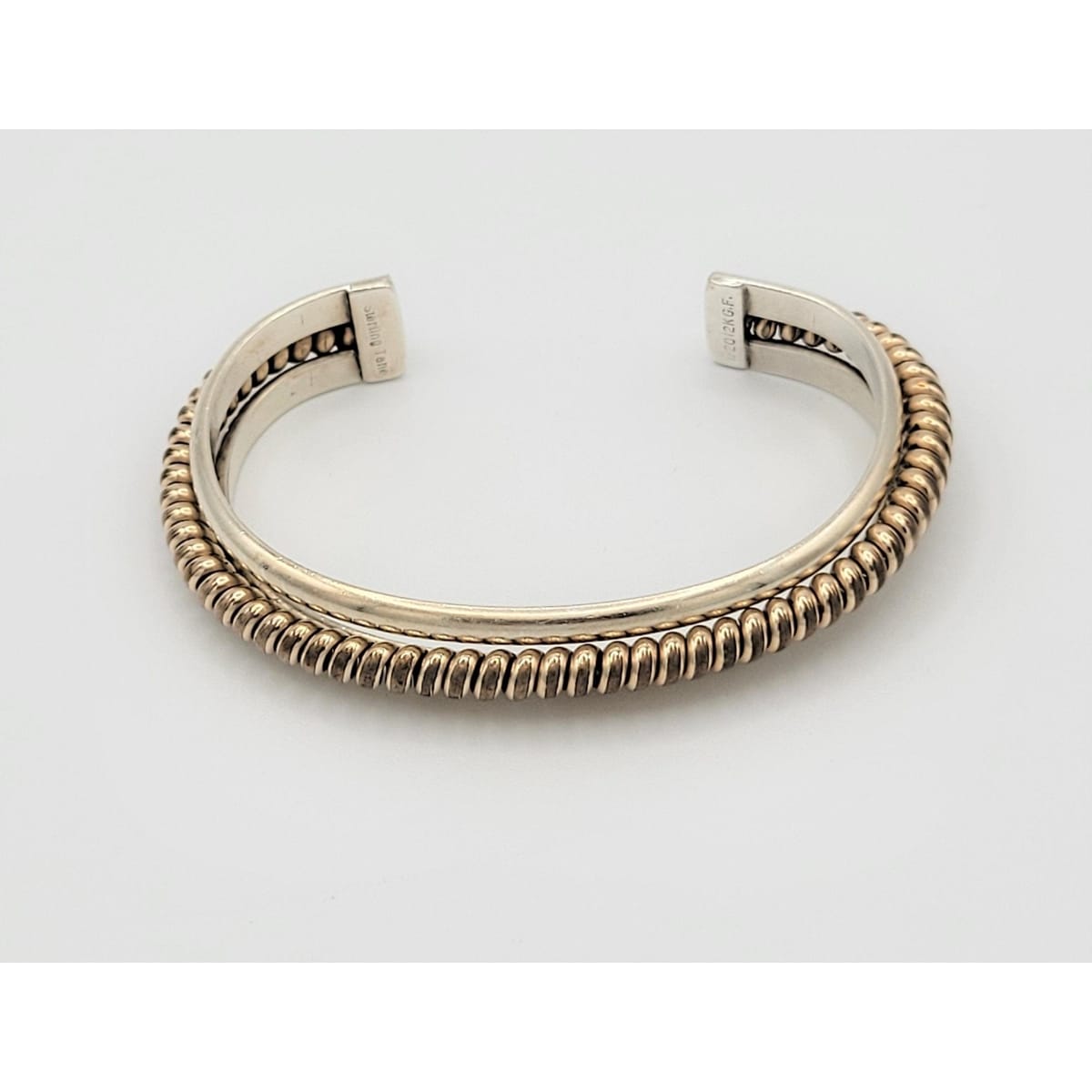 Vintage 925SS & 12K GF Nora TAHE Bill NAVAJO Thick Cuff Bracelet Unisex - Trendy MCM Home