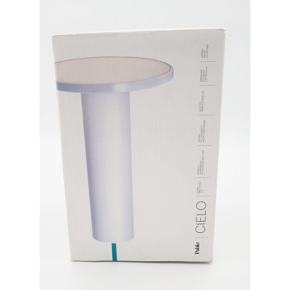 Pablo Cielo Lamps Pablo Designs "Cielo" Modernist Minimalist LED Pendant Light in All White NIB