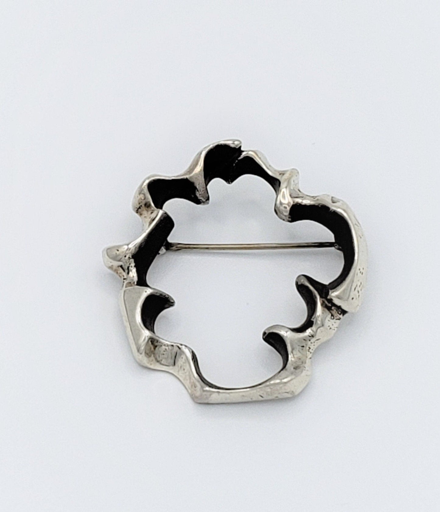 Pearce Jewelry Designers Fred Kate Pearce Sterling Abstract Modernist Brutalist Brooch 1965
