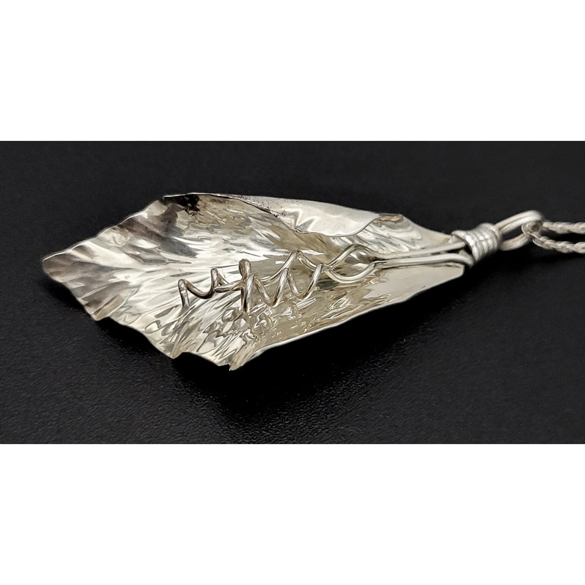 Pearce Jewelry Vintage Sterling Abstract Modernist Fred Kate Pearce Calla Lily Flower Necklace Signed