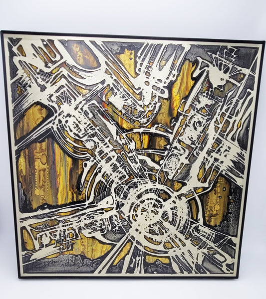 1971 Bernhard Rohne Brutalist Mixed Metal Wall Sculpture Hand Signed/Dated, multicolor, bronze, geometric - image 2 of 10